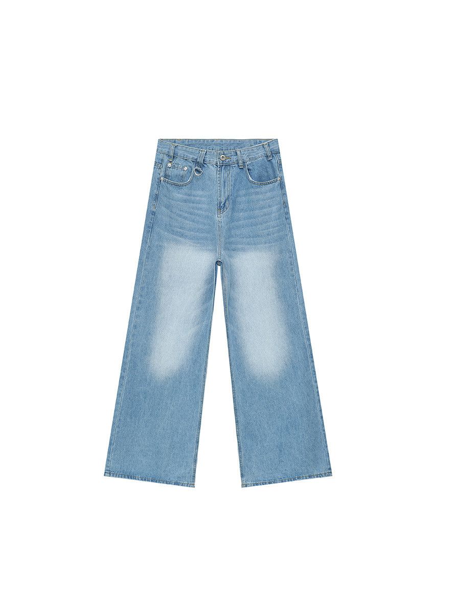 Japanese Brand Men's Japanese style distressed light blue wide-leg jeans Size US 32 / EU 48 - 5 Thumbnail