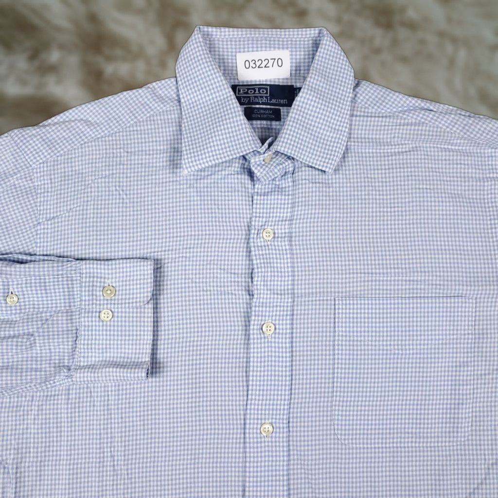 Ralph Lauren Ralph Lauren Shirt Mens 16 Blue Check Pony Dress Button Up Long Sleeve Size 42R - 1 Thumbnail