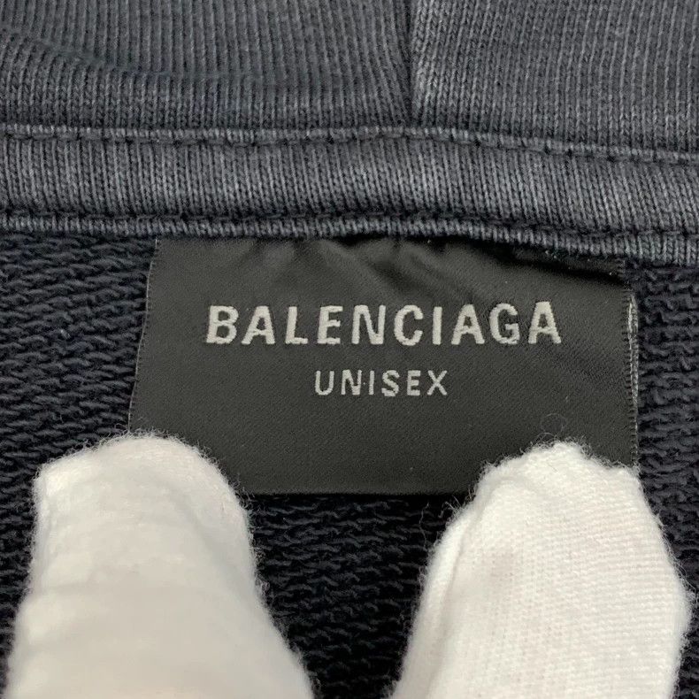 Balenciaga Balenciaga Black monogrammed cotton hooded zip-up long-sle Size US S / EU 44-46 / 1 - 5 Thumbnail
