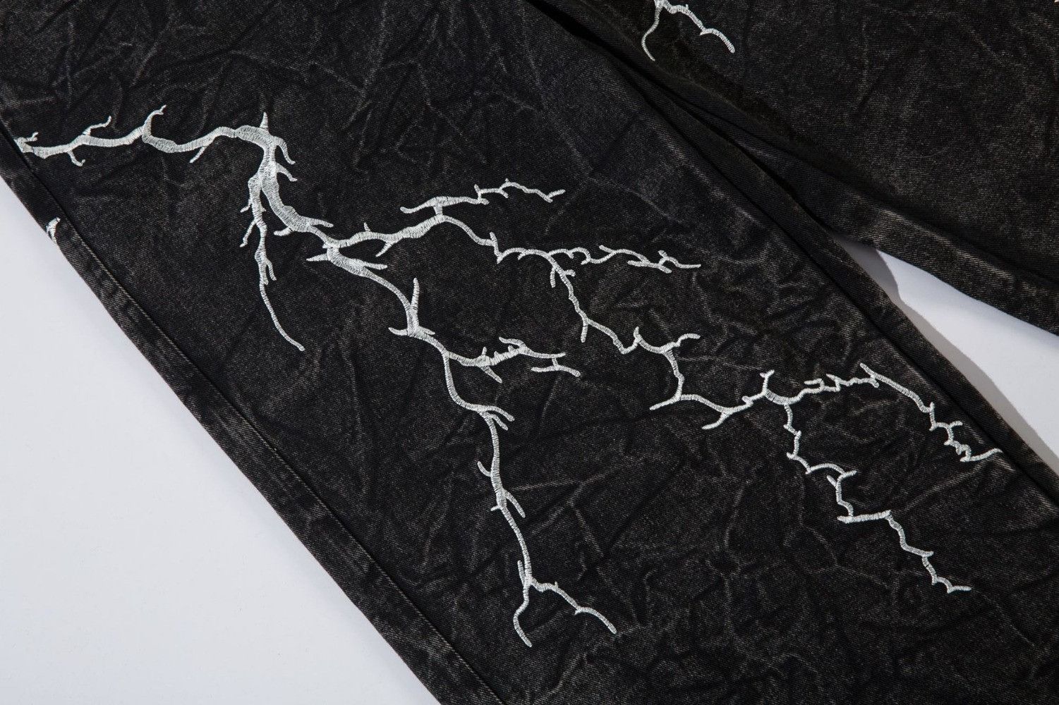 Japanese Brand × Jean Lightning Embroidered Casual Jeans Size US 29 - 7 Thumbnail