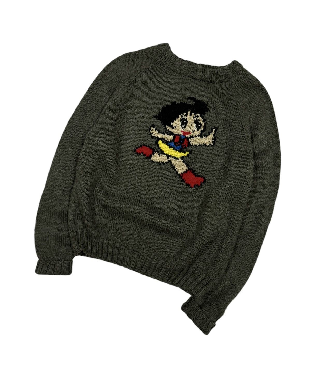 Vintage Vtg🔥60’s Cowinchan Knitwear Girl Cartoon Pullover Size US L / EU 52-54 / 3 - 8 Thumbnail