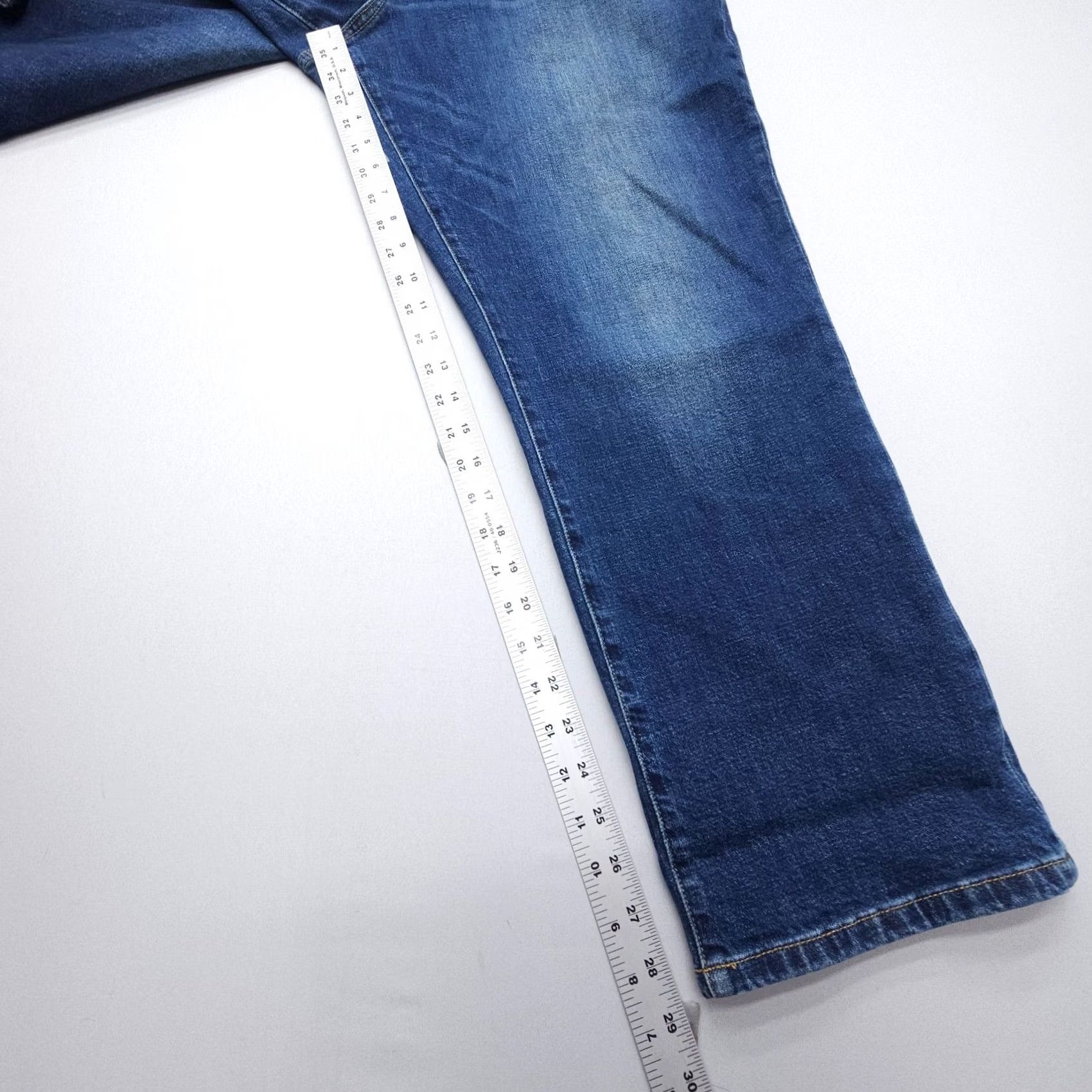 Olive VINTAGE Oliver Logan Ludlow Relaxed Jeans 34 Button Fly Mid Dark Blue 5-Pocket Womens Mens Size 24" / US 00 / IT 34 - 3 Thumbnail