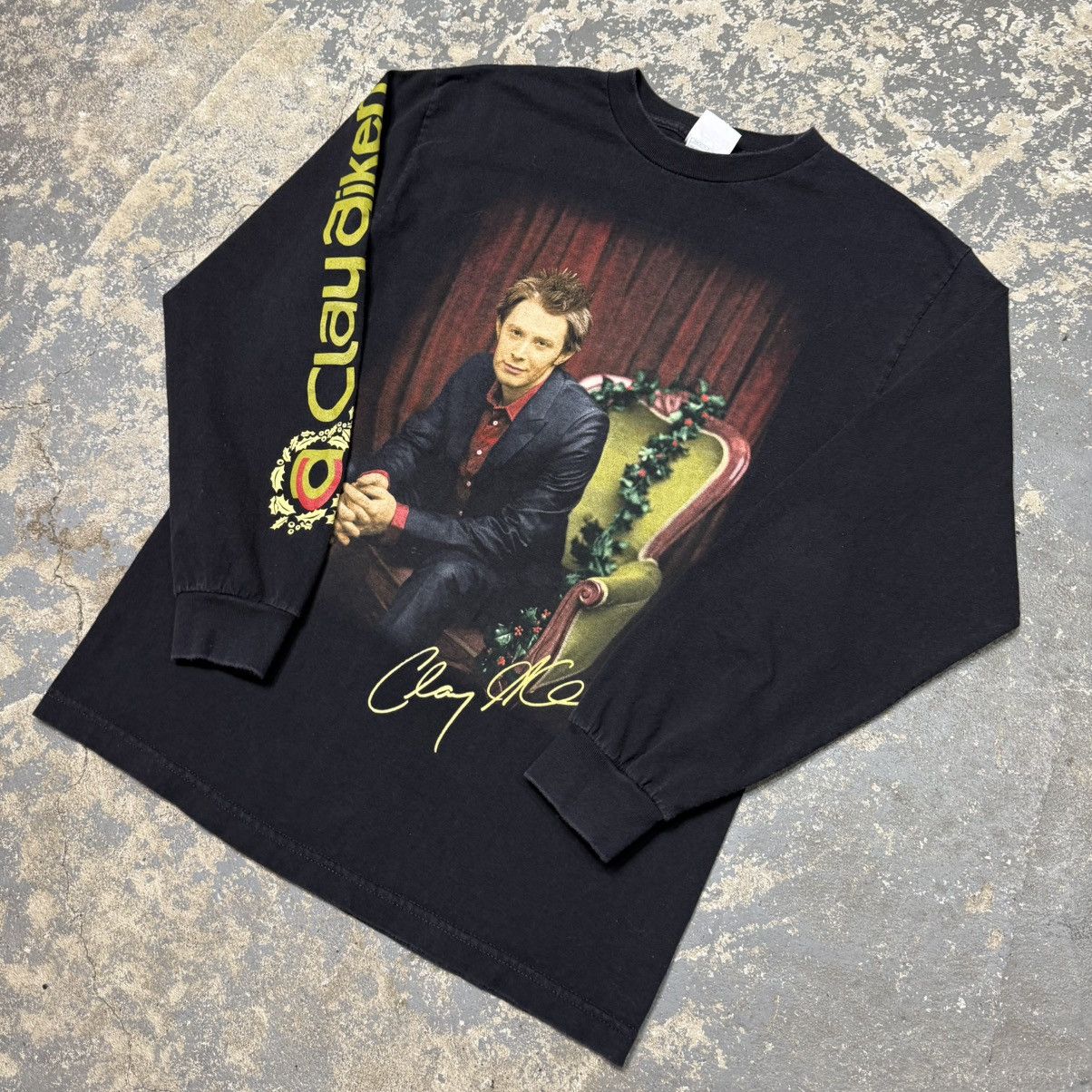 Band Tees Vintage Clay Aiken Christmas Tour Black Long Sleeve Tshirt Size US M / EU 48-50 / 2 - 2 Thumbnail