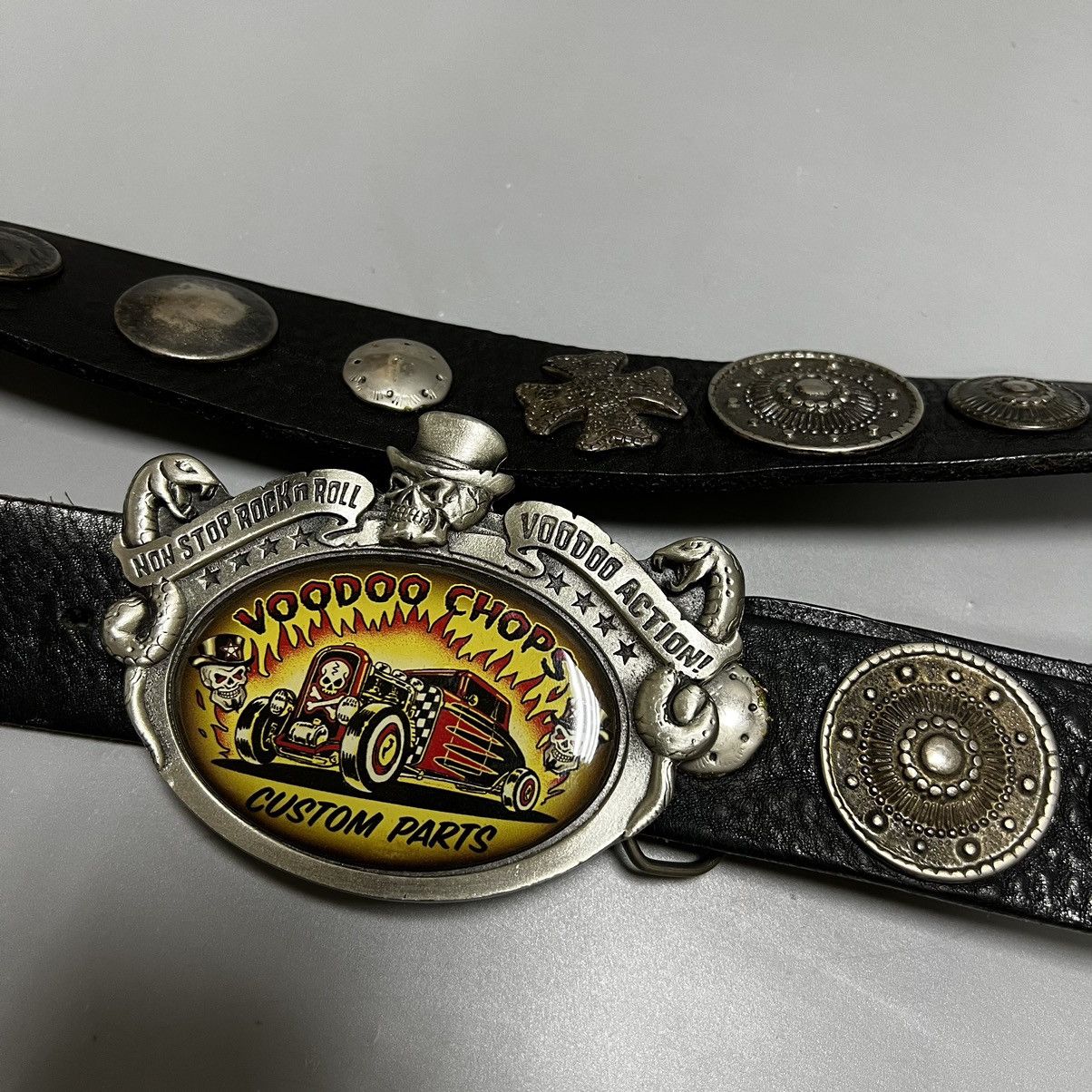 Vintage Vintage leather belt rock’n roll voodo chops Size ONE SIZE - 4 Thumbnail