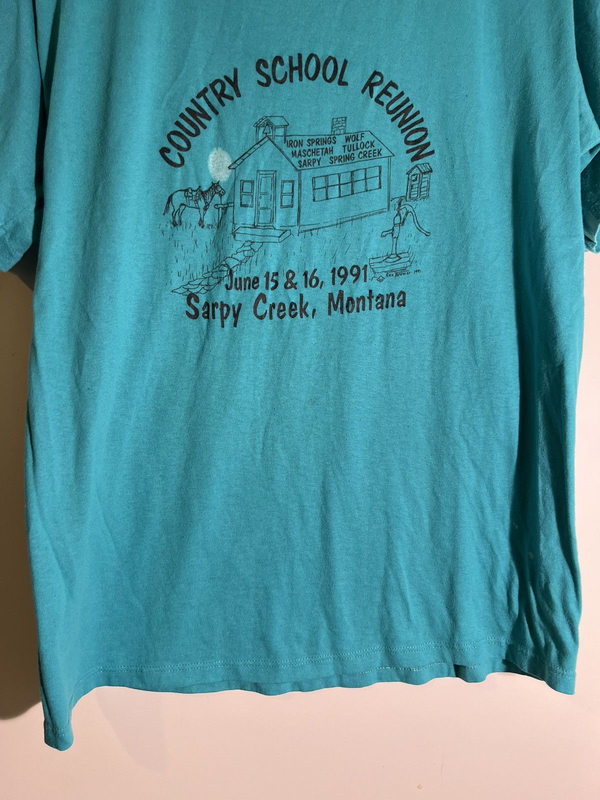 Vintage 90’s VTG Vintage Country School Montana Retro Tee T Shirt Size US XL / EU 56 / 4 - 4 Thumbnail