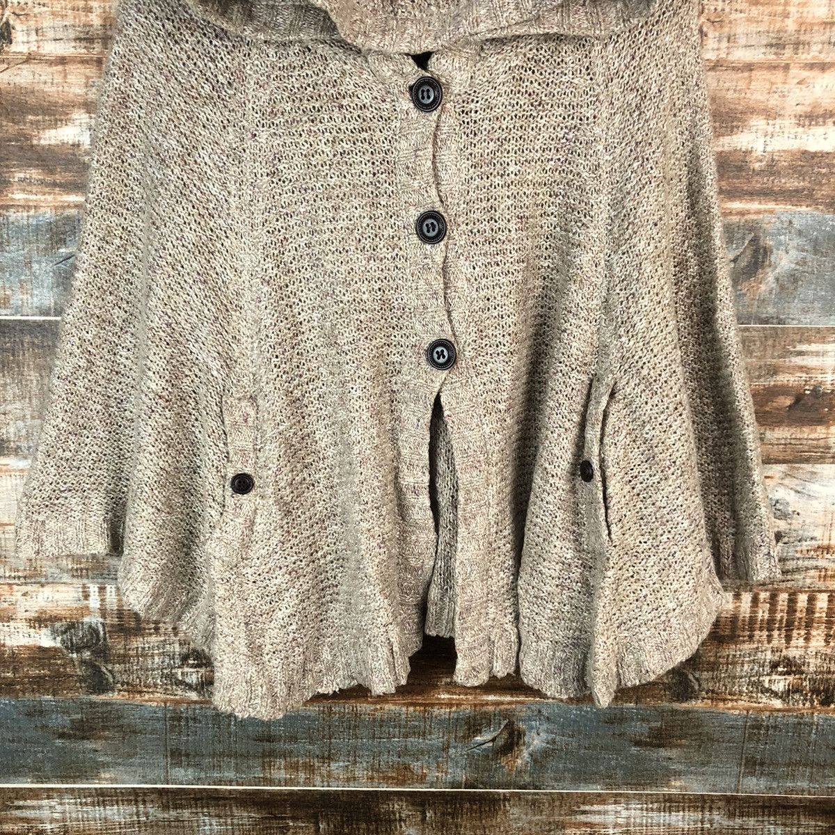 Japanese Brand Navy Natural Brown Cloaks Hoodie #A1518 Size US M / EU 48-50 / 2 - 6 Thumbnail