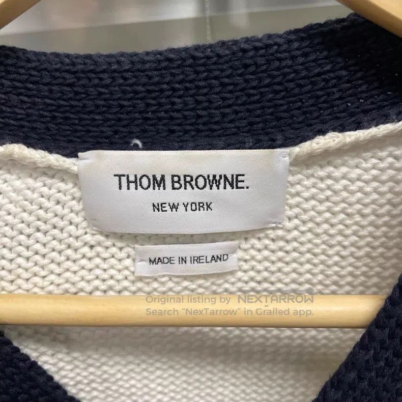 Thom Browne Thom Browne Classic Striped Four-Button Knit Open-Cardigan Size US XS / EU 42 / 0 - 3 Thumbnail