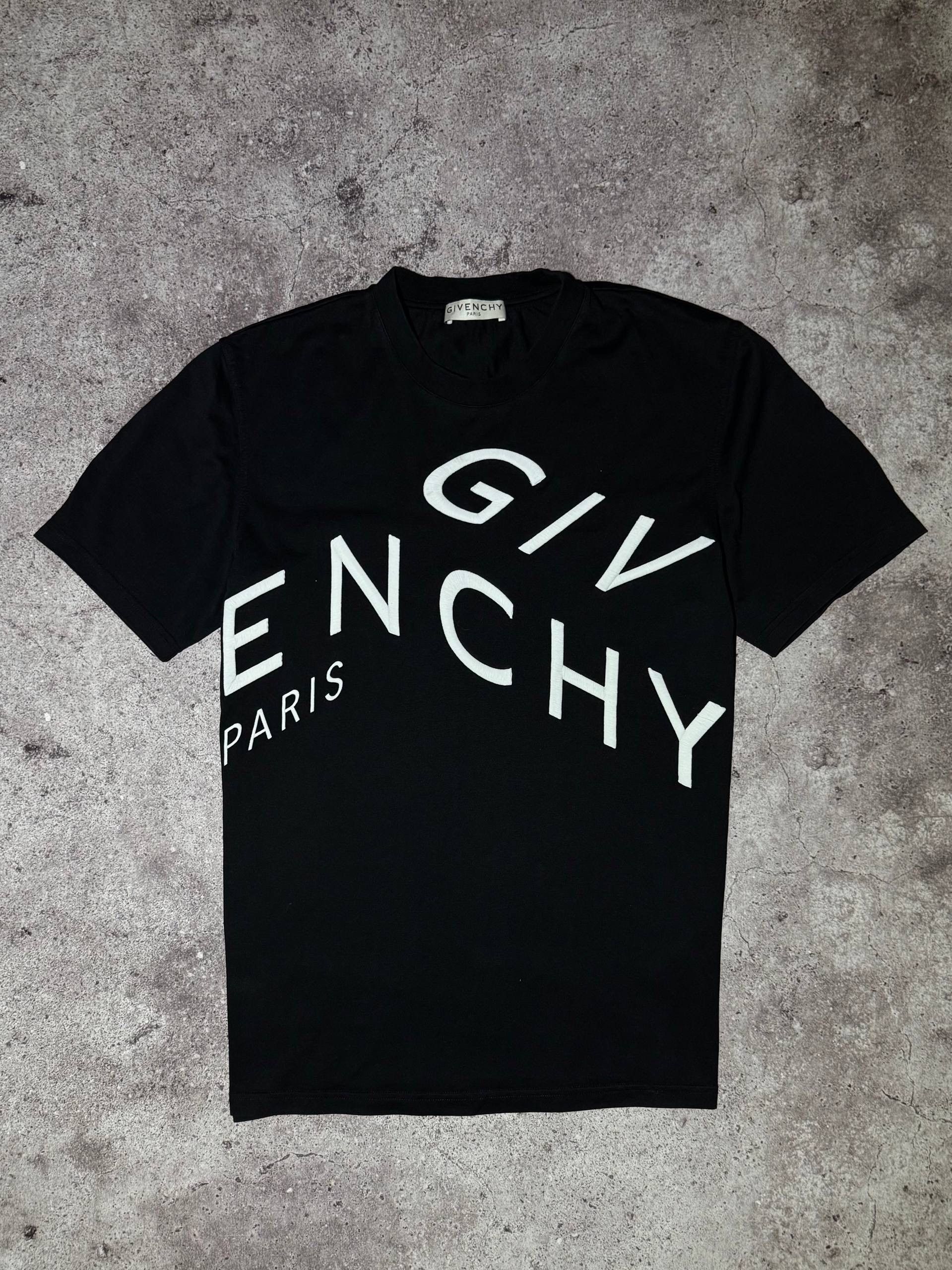 Givenchy Givenchy Paris Black Men’s T-shirt Embroidered Logo Size US L / EU 52-54 / 3 - 1 Thumbnail