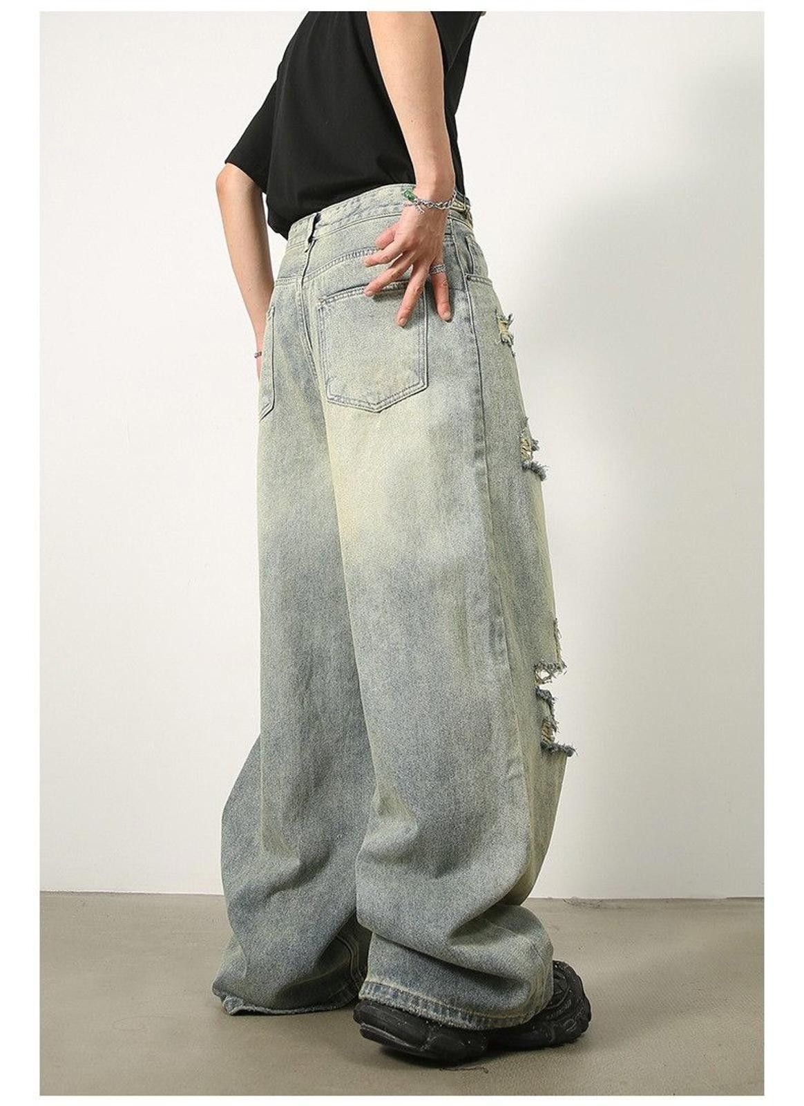 Vintage Baggy Distressed Denim Jeans Size US 32 / EU 48 - 5 Thumbnail