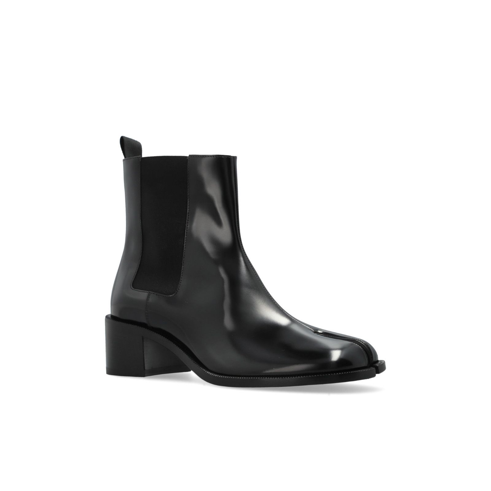 Maison Margiela MAISON MARGIELA Tabi Split Toe Black Leather Ankle Boots New Size US 7 / EU 40 - 2 Thumbnail