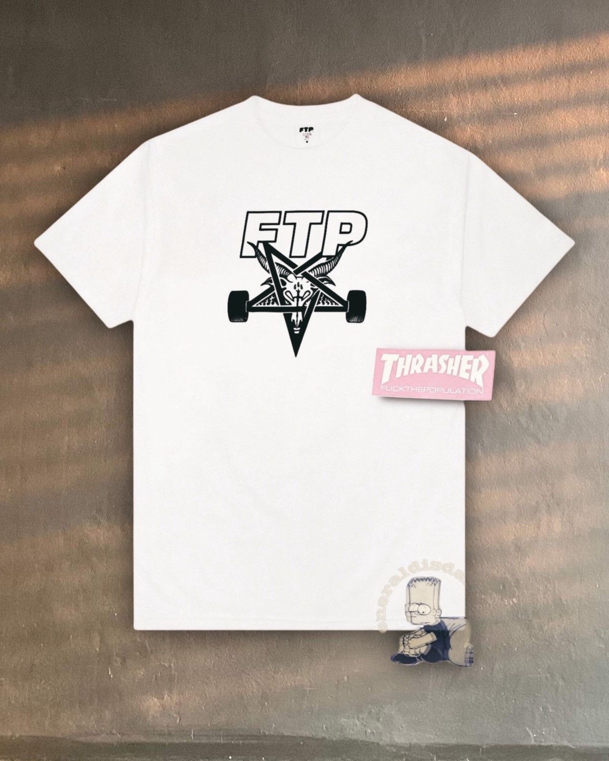 Fuck The Population × Thrasher 𖤐 FTP x THRASHER SKATEGOAT T goat pentagram suicideboys g59 Size US M / EU 48-50 / 2 - 1 Thumbnail