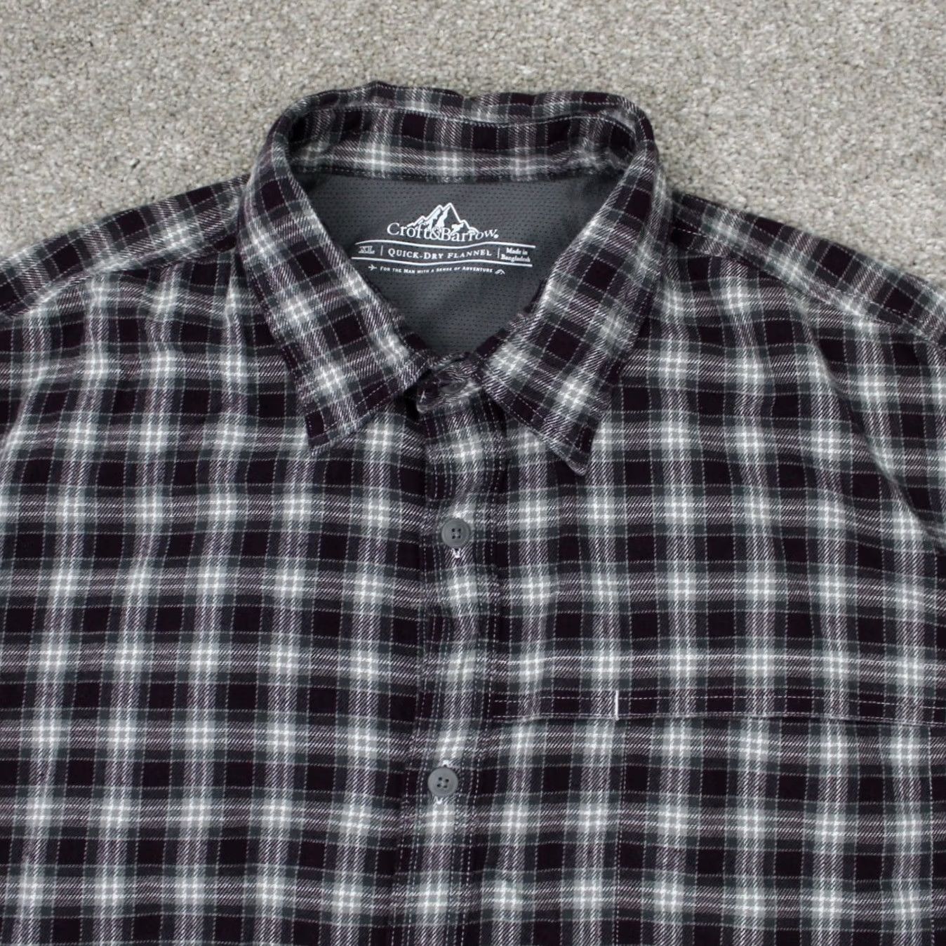 Croft & Barrow Croft & Barrow Shirt Mens XL Blue/White Quick Dry Flannel Vented S/S Button Up Size US XL / EU 56 / 4 - 5 Thumbnail