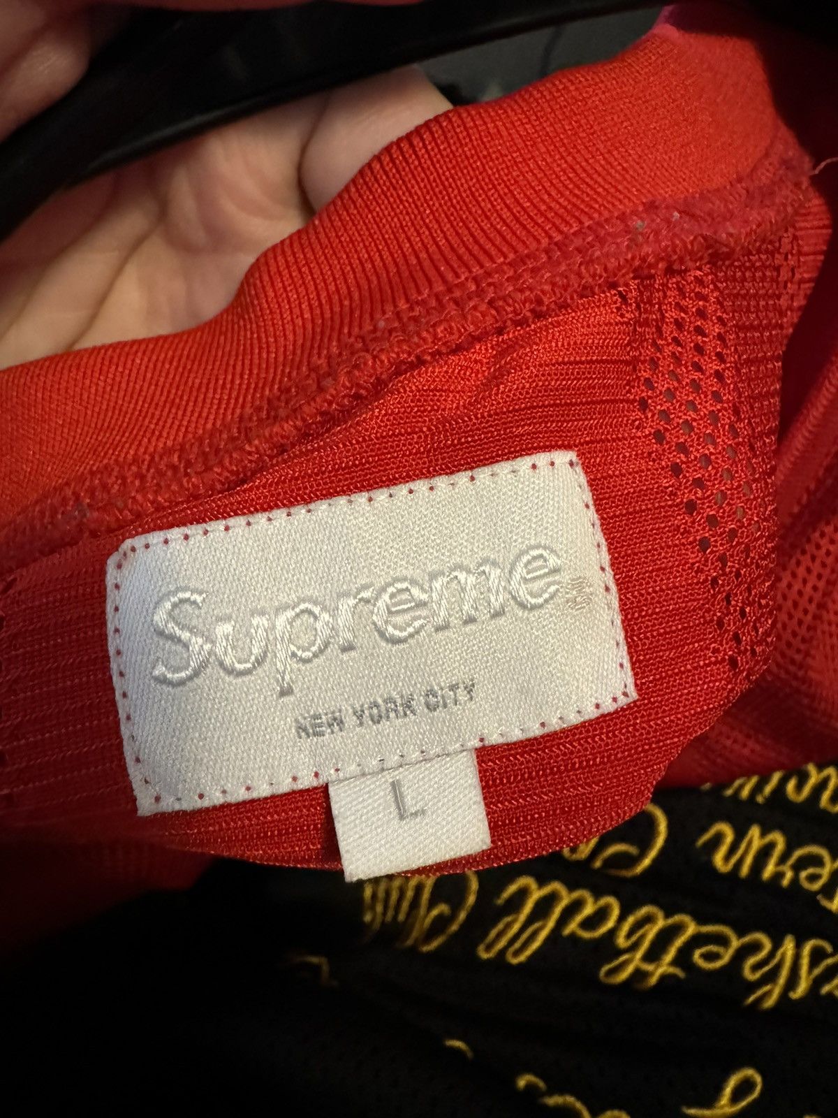 Supreme Supreme Velvet Logo Mesh Stripe Top Size US L / EU 52-54 / 3 - 3 Thumbnail