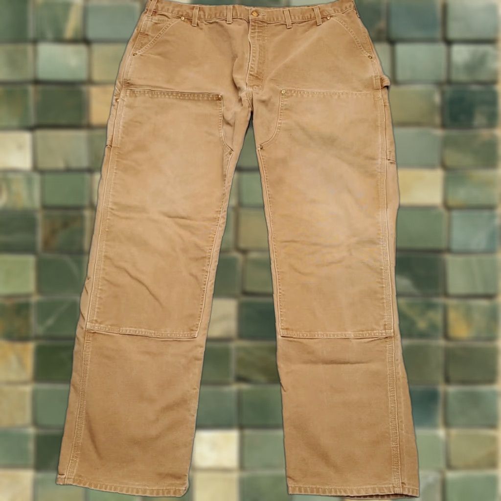 Carhartt VINTAGE Carhartt Pants Men 42x33 Brown Canvas Double Knee Carpenter 5-Pocket USA Mens Size US 42 / EU 58 - 1 Thumbnail