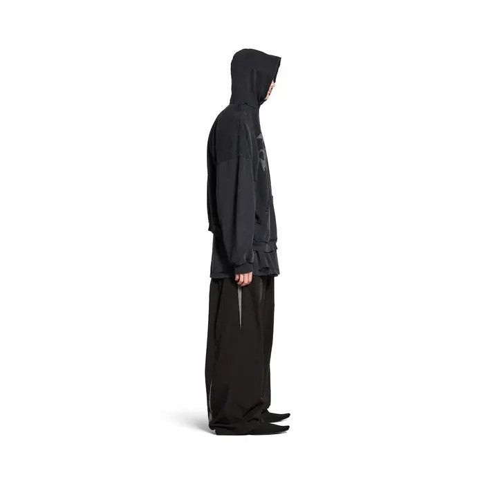 Balenciaga o1w1db11225 3B Liquified Hoodie Large Fit in Black Size US XXS / EU 40 - 3 Thumbnail