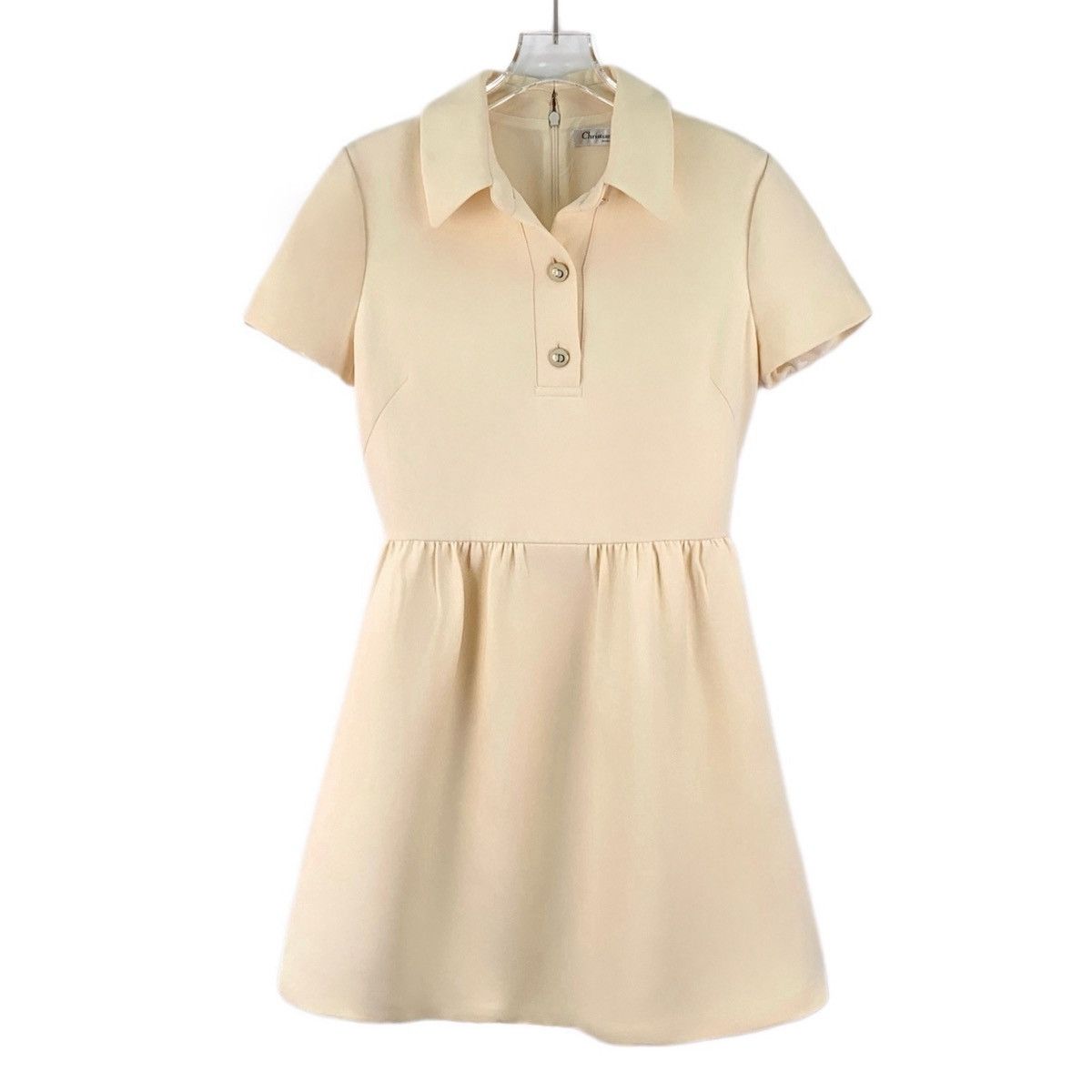 Dior Dior Beige Lapel Single-breasted Short Sleeve Dress K26WX Size S / US 4 / IT 40 - 1 Thumbnail