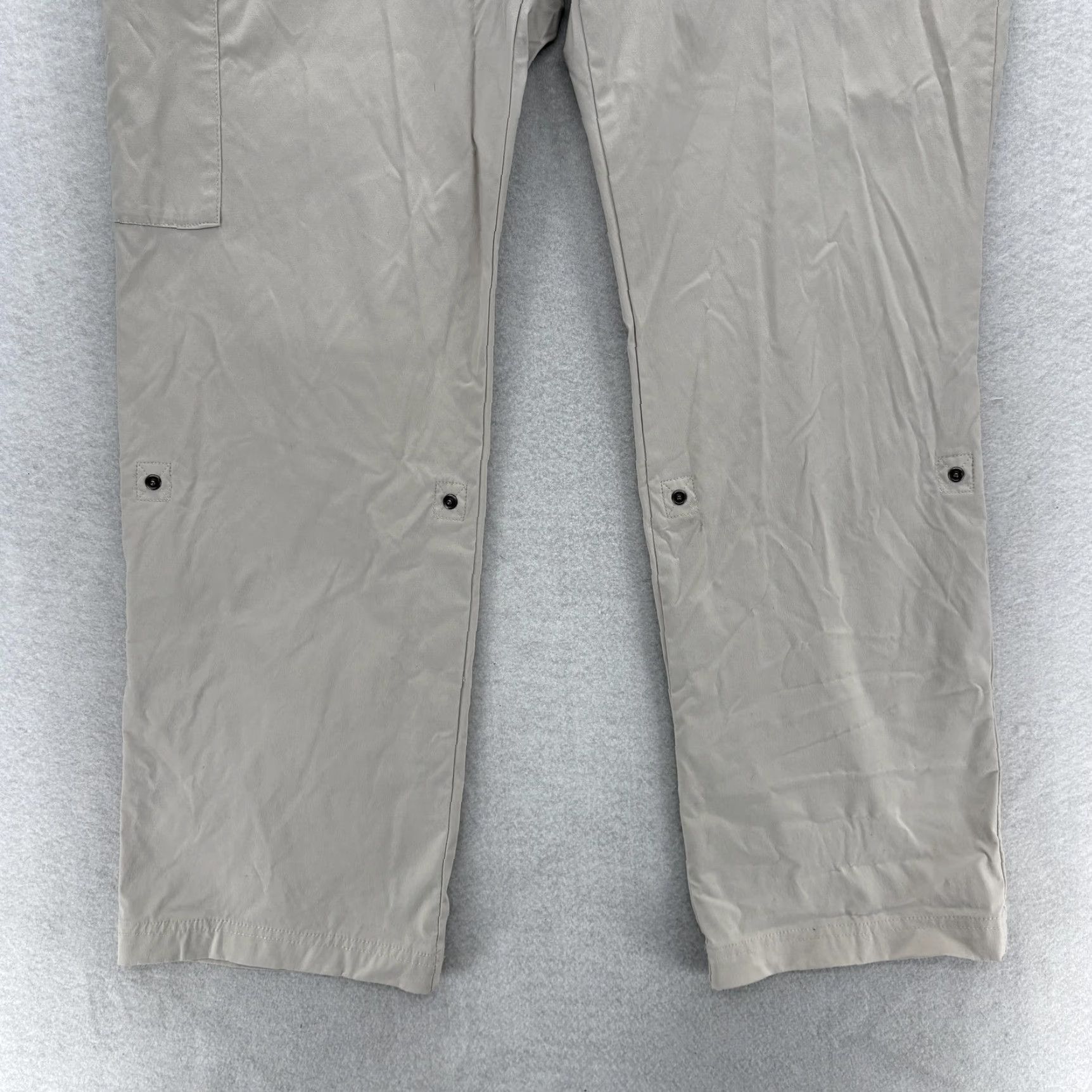 Vintage Womens Columbia Hiking Pants 14 Beige Nylon Stretch Cargo Roll Up Outdoor Travel Size 36" / US 14 / IT 50 - 3 Thumbnail