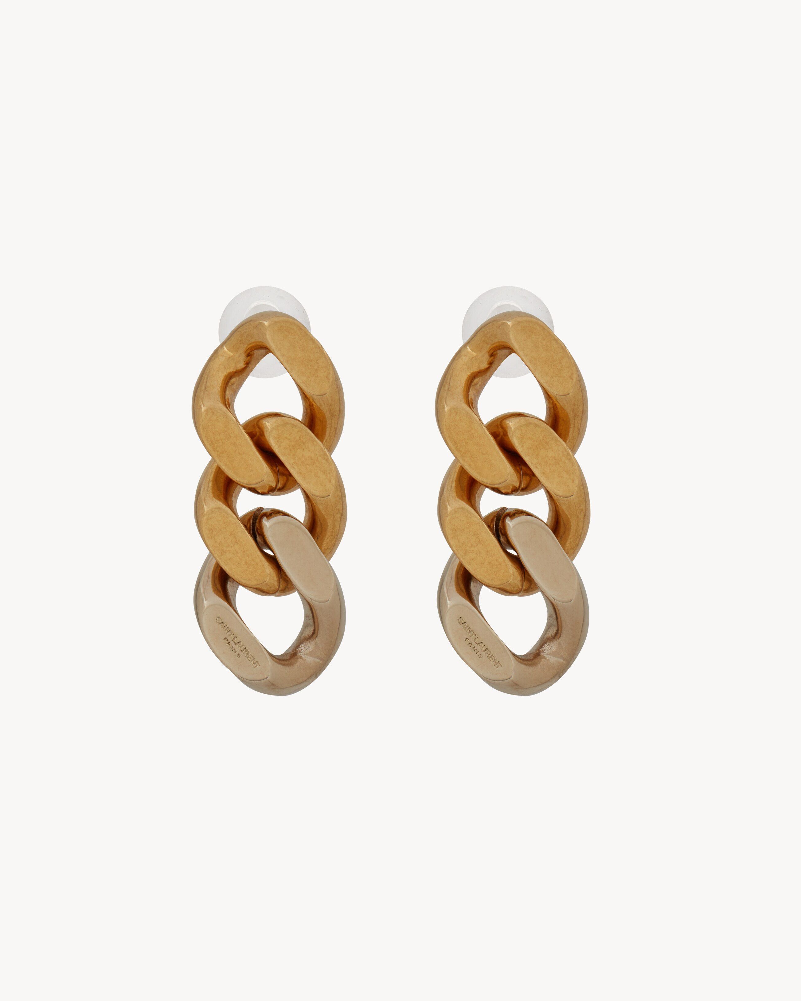 Saint Laurent Paris o1s1wg110325 Size: OS /679737Three Curb Chain Links Earrings Size ONE SIZE - 2 Thumbnail