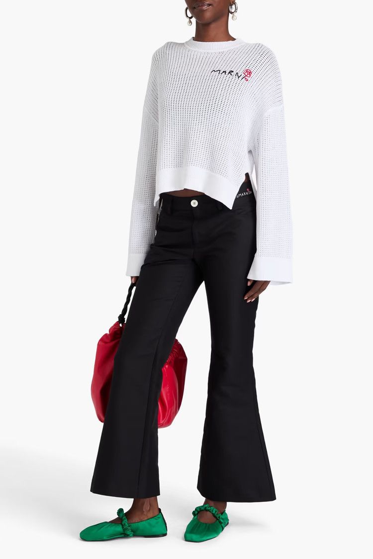Marni o1y1125 Crewneck Sweater in White Size M / US 6-8 / IT 42-44 - 2 Thumbnail