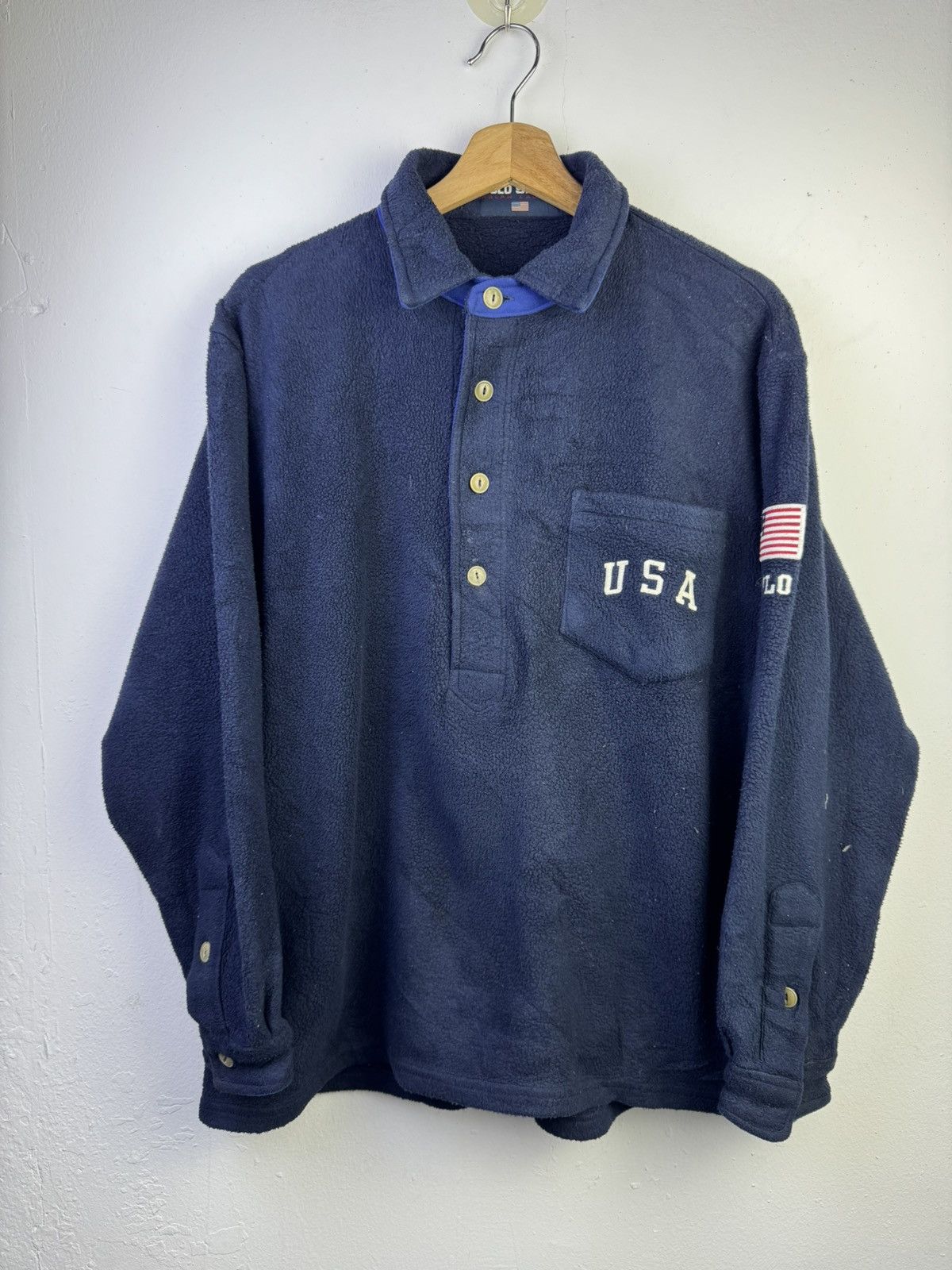 vintage Polo Sport Ralph Lauren USA logo half-button fleece
