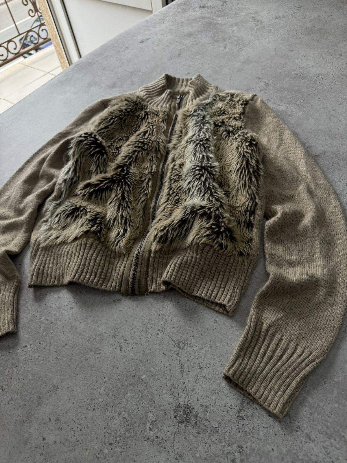 If Six Was Nine Vintage Fur Knit Zip Up Sweater Size US S / EU 44-46 / 1 - 3 Thumbnail