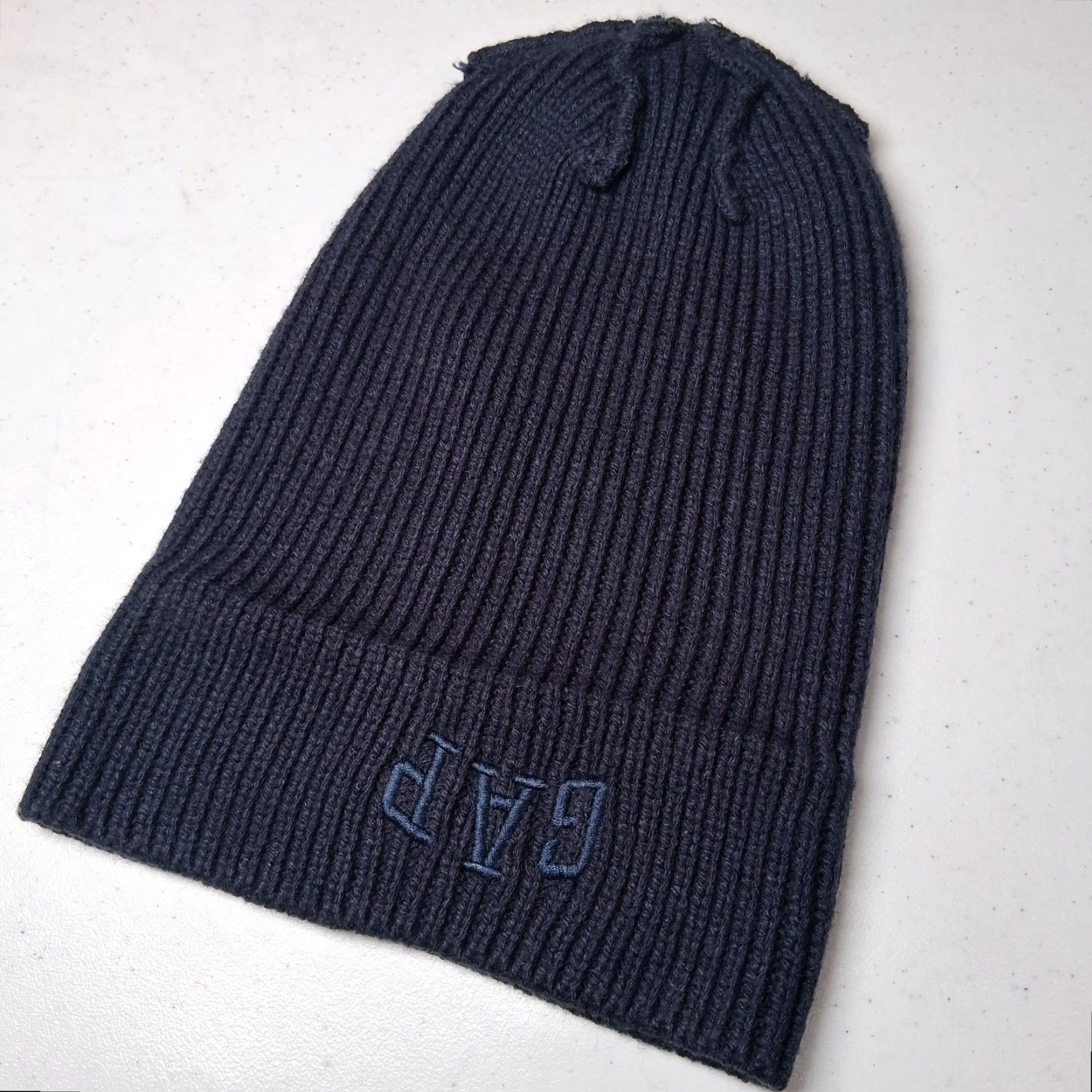 Gap GAP Hat Navy Blue Knit Beanie Acrylic Unisex Adult One Size Size ONE SIZE - 8 Thumbnail