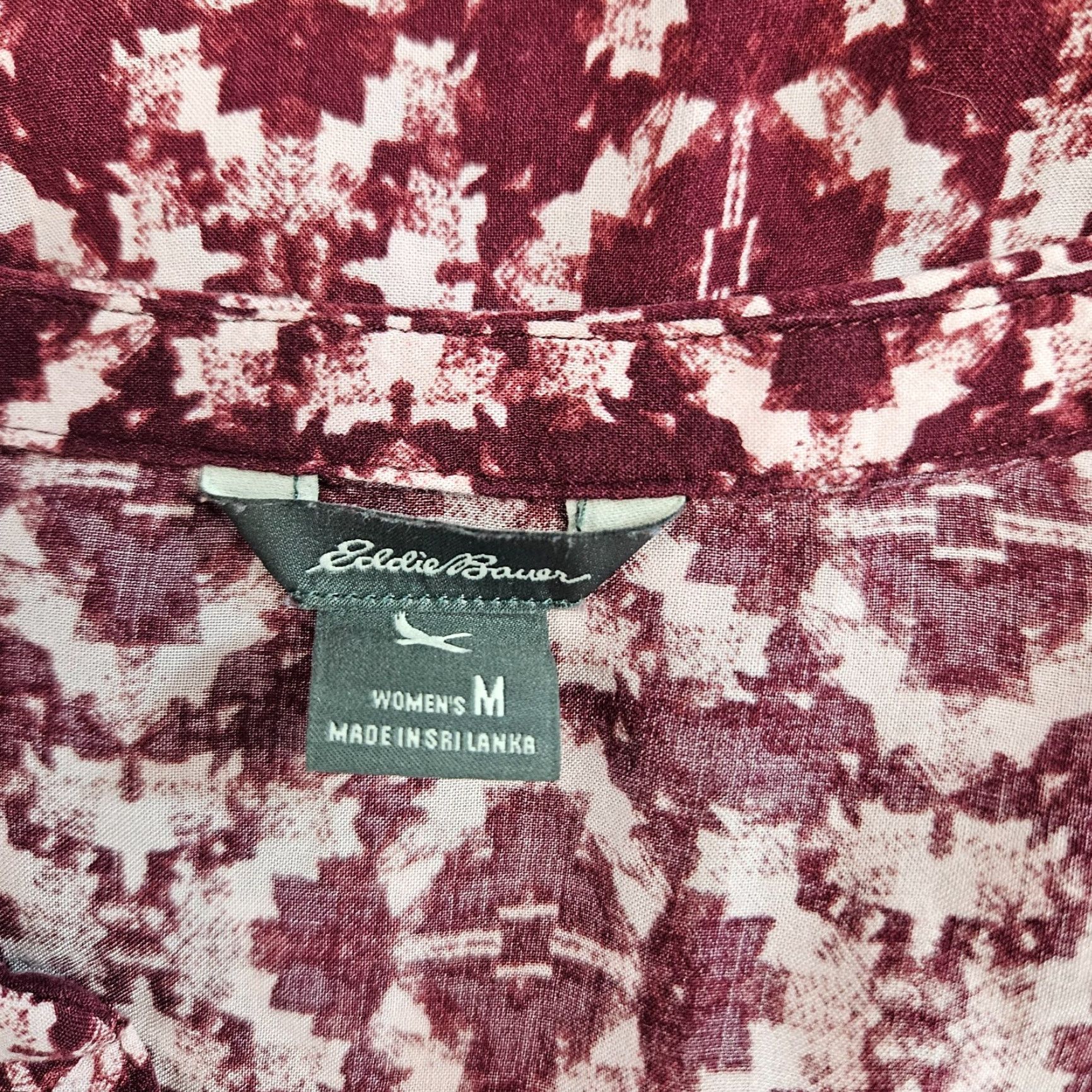 Eddie Bauer Eddie Bauer Womens Top Blouse Sz M Burgundy Long Sleeve Rayon V-Neck Shirts Womens Ribbed Pullover Size M / US 6-8 / IT 42-44 - 6 Thumbnail
