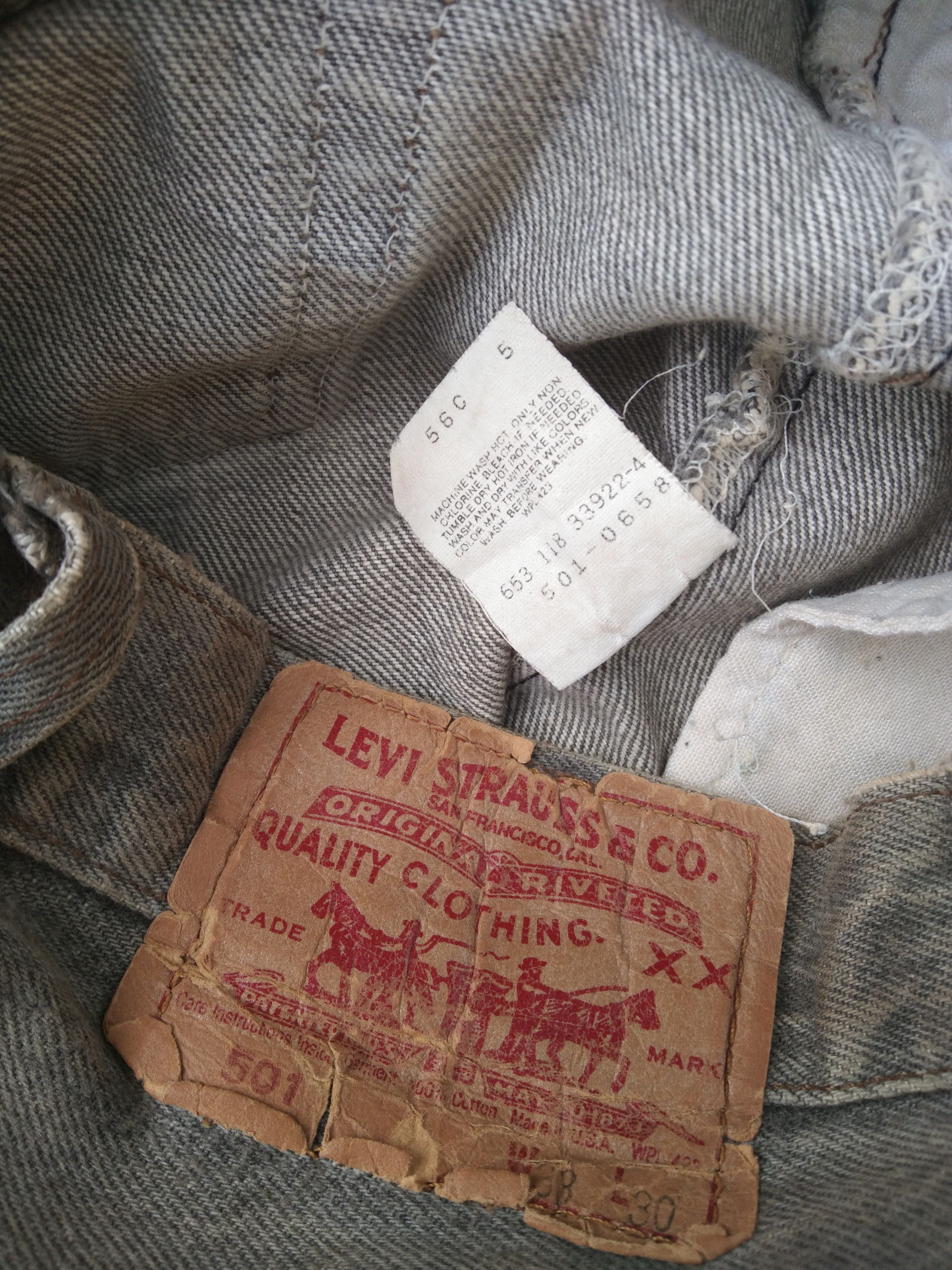 Levi's × Vintage 80s Vintage Levis 501 USA Rusty Grey Distressed Jeans 32x30 Size US 32 / EU 48 - 9 Thumbnail