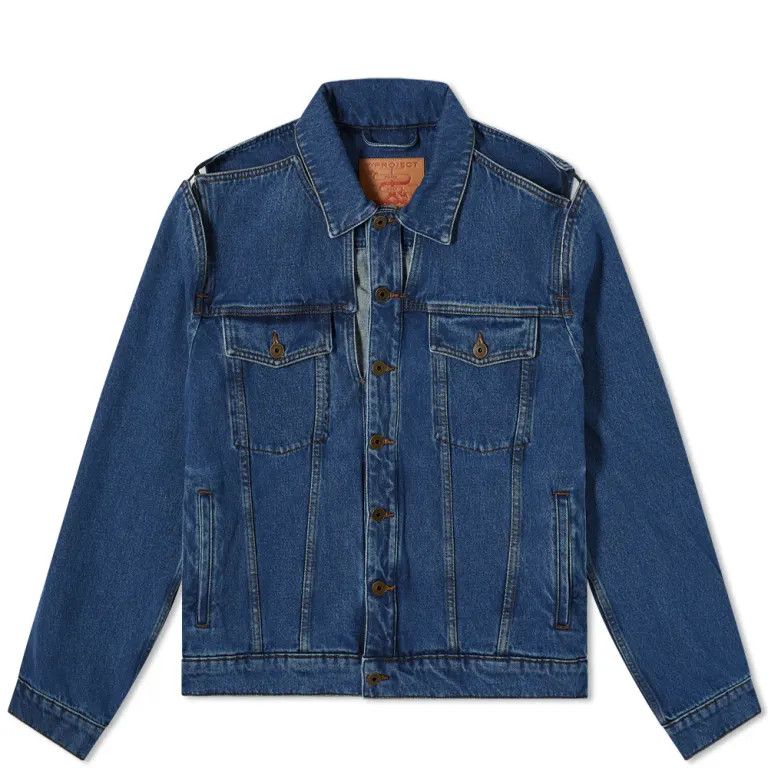 Image of Yproject O1Mle0424 Unisex Denim Jacket In Blue, Women's (Size Small)