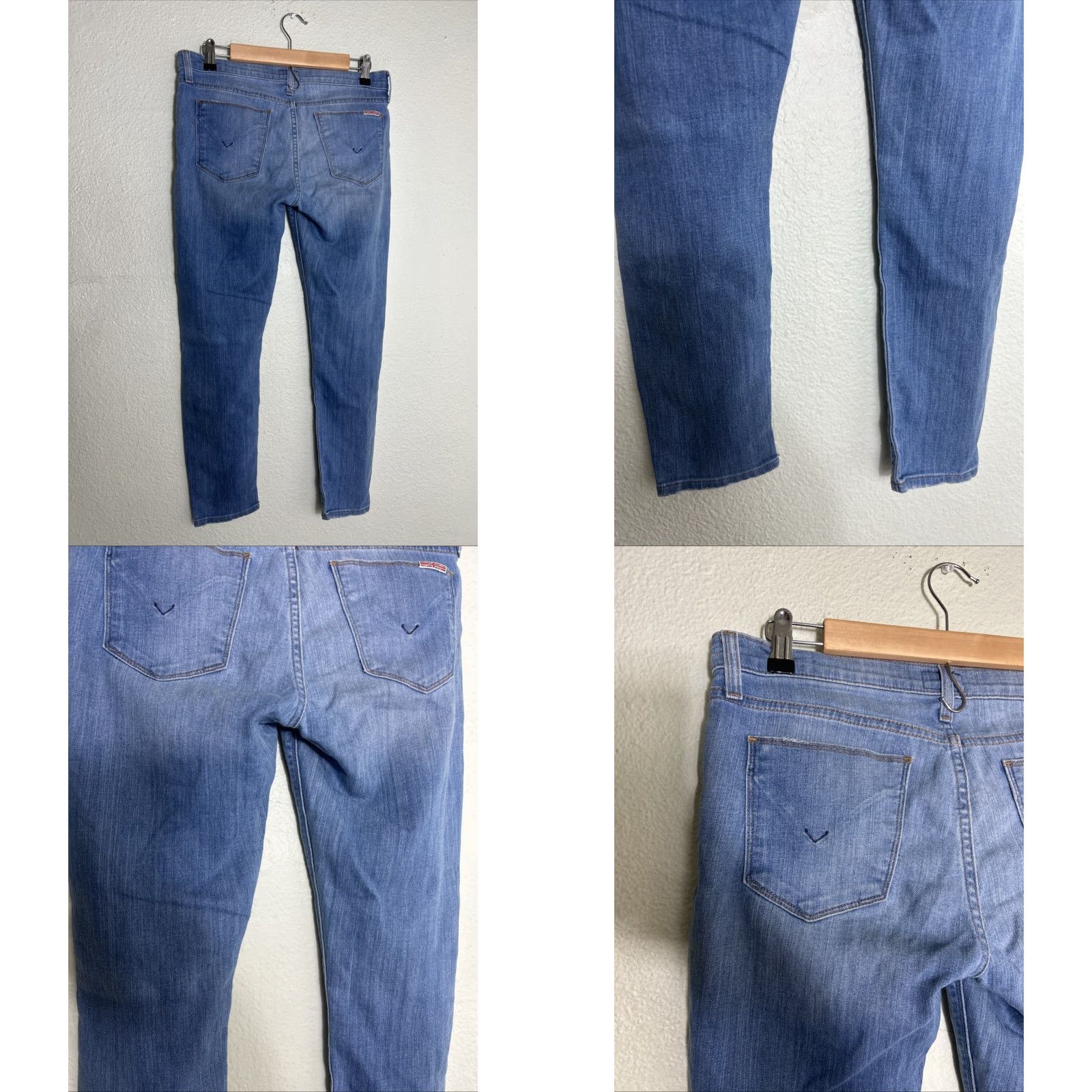 Hudson Hudson Krista Super Skinny Crop Jeans Distressed Medium Blue Wash 28x27 Womens Jeans Size 28" / US 6 / IT 42 - 8 Thumbnail