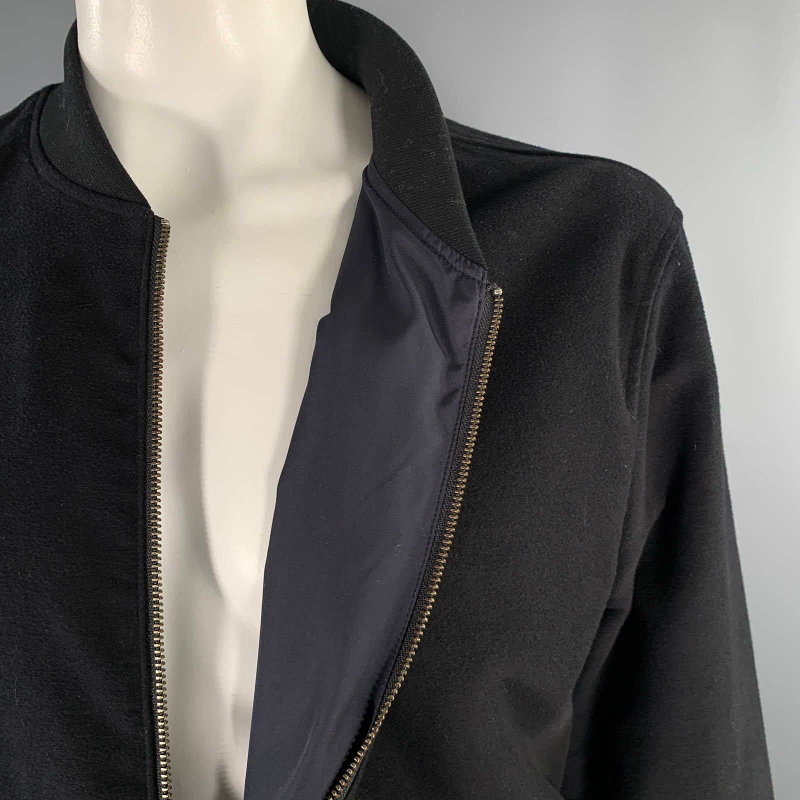 J.Hilburn J.HILBURN Reversible Bomber Coat - Black/Navy - Size L Size US L / EU 52-54 / 3 - 2 Thumbnail