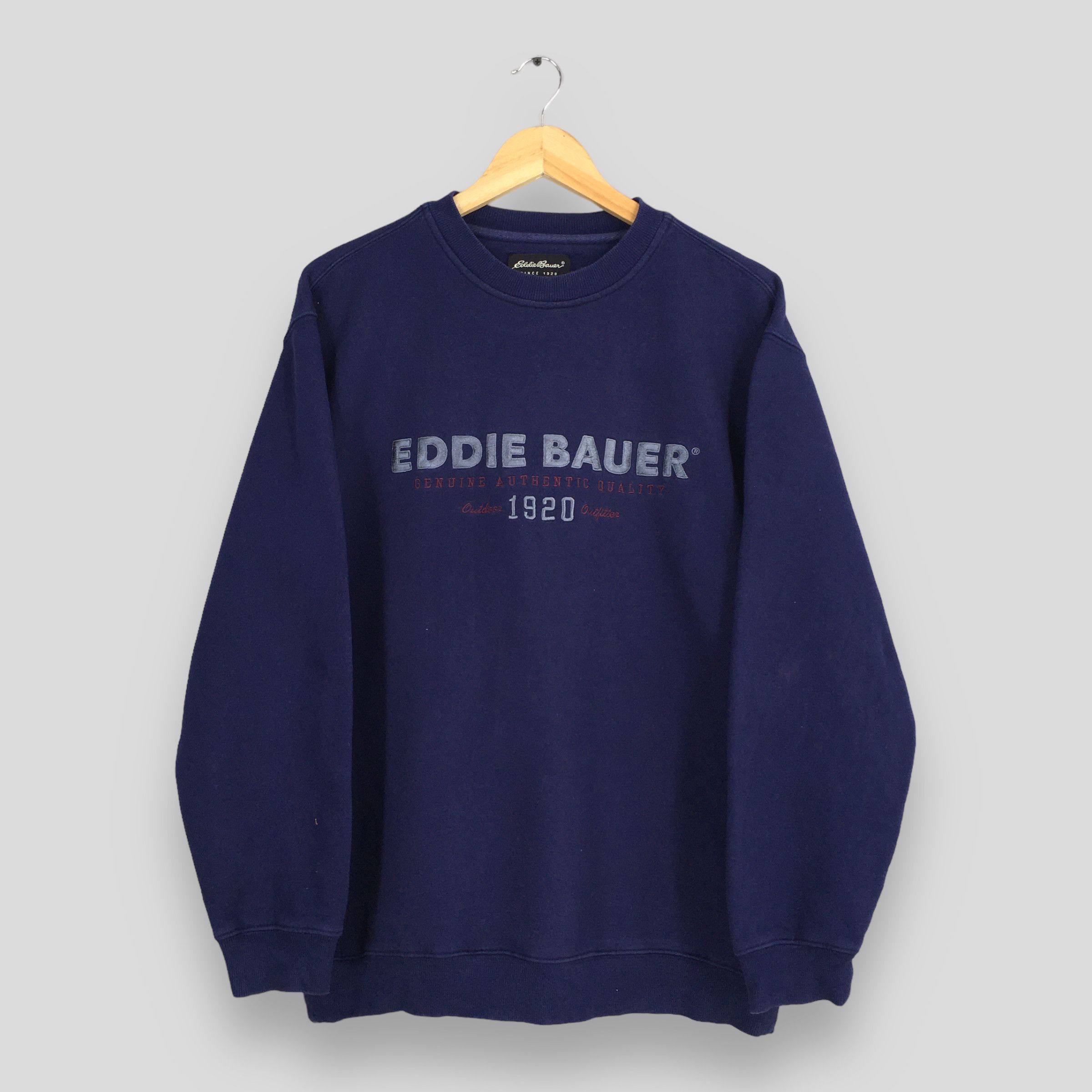 Designer × Eddie Bauer × Vintage Vintage Eddie Bauer Outdoor Blue Sweatshirt XSmall Size US XS / EU 42 / 0 - 1 Thumbnail