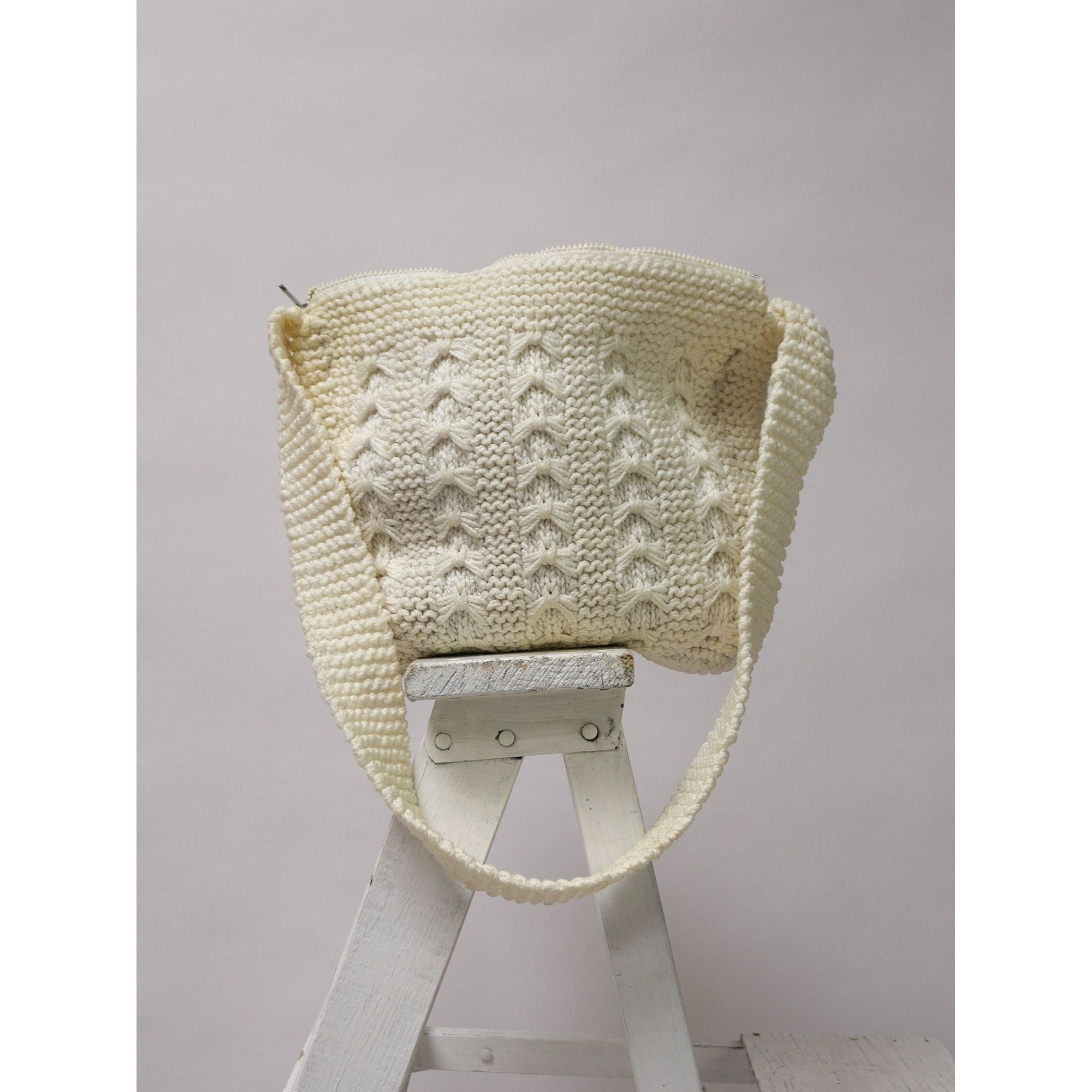Other Vintage White Crochet Tote Shoulder Bag Size ONE SIZE - 2 Thumbnail