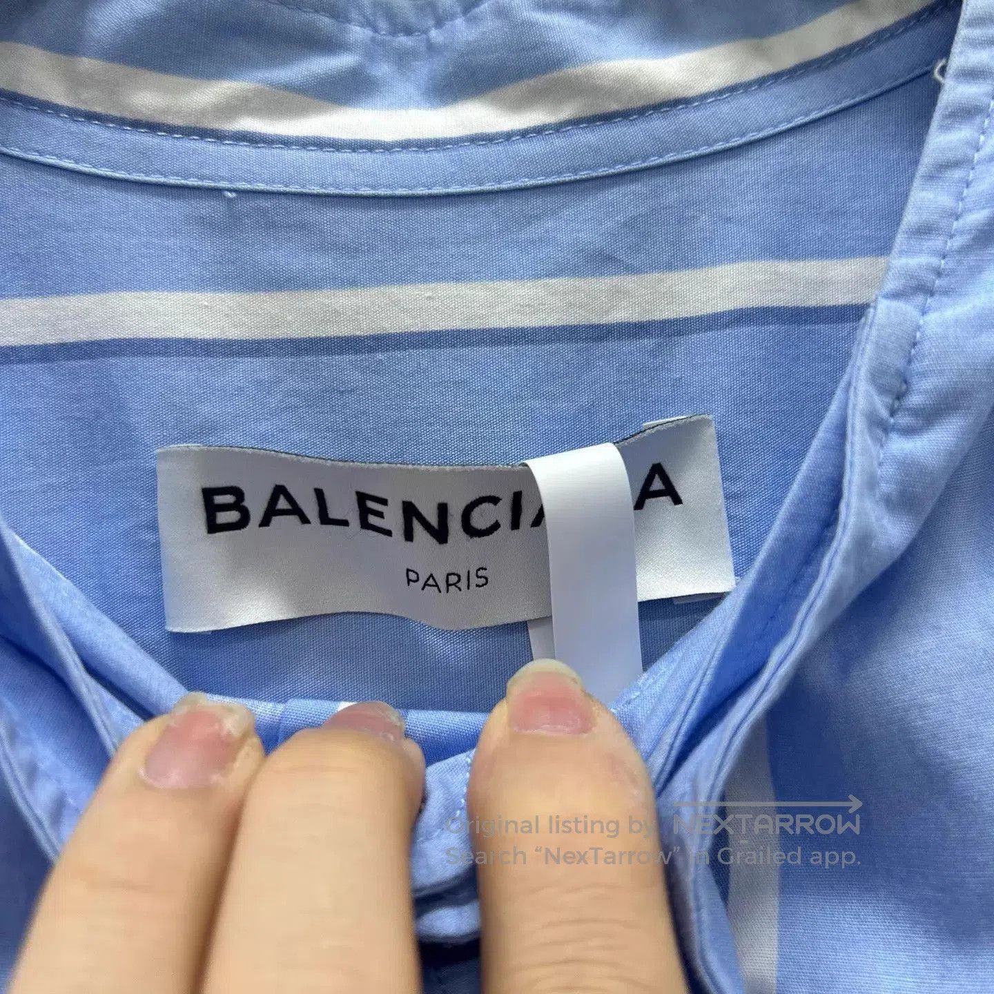 Balenciaga Blue Striped Long Sleeve Button-Up Shirt. Size US XXS / EU 40 - 3 Thumbnail