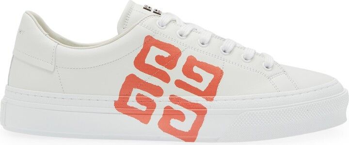 Givenchy o1loc1c0924 Logo Low-Top Sneakers in White/Red Size US 12 / EU 45 - 3 Thumbnail