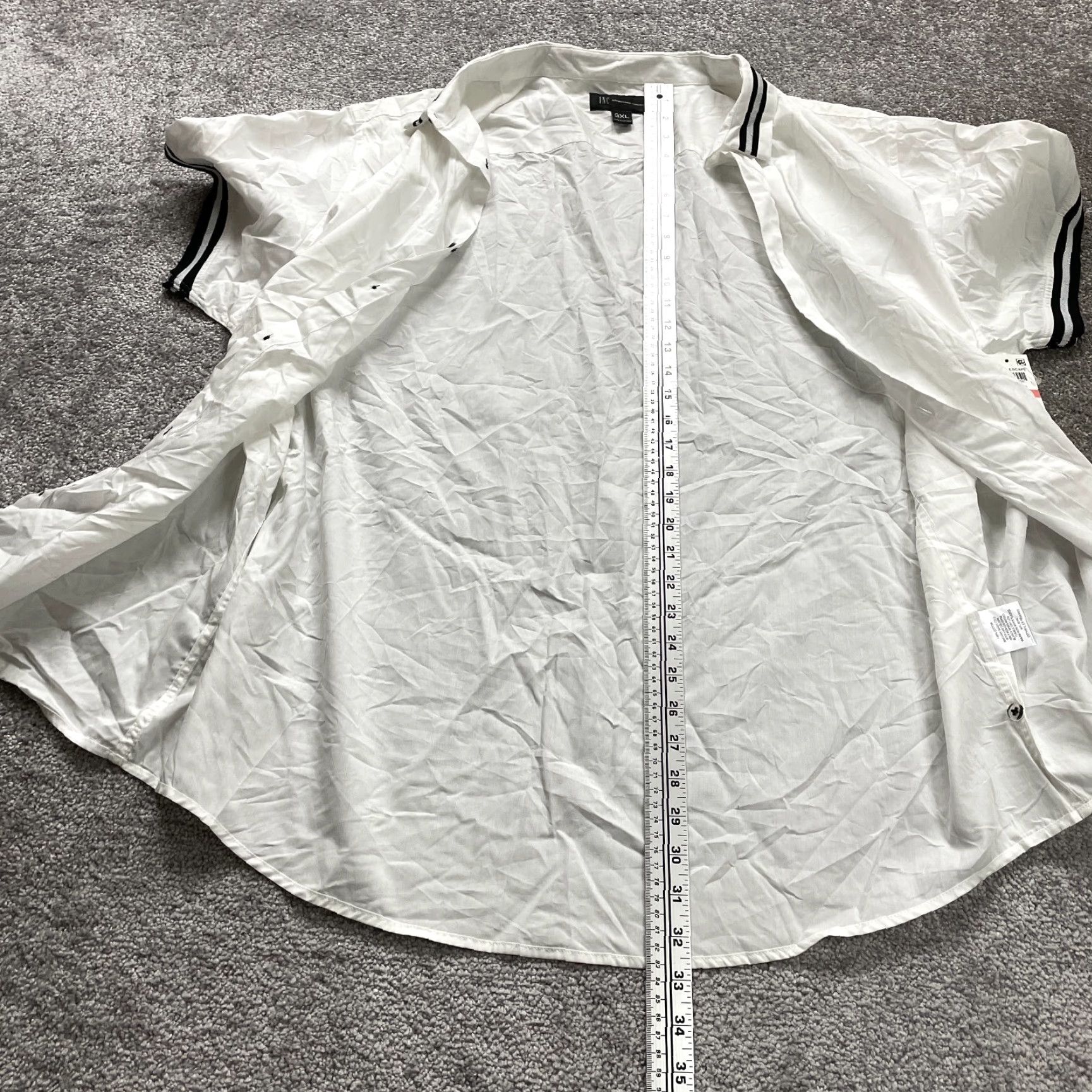 Vintage INC International Concepts Button-Up Short Sleeve Shirt Women 3XL White NWT New Size XXL / US 16-18 / IT 52-54 - 4 Thumbnail