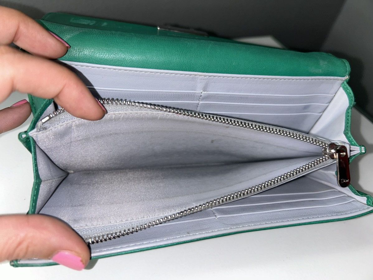 Dior Christian Dior Miss Dior Green Quilted Leather Wallet Size ONE SIZE - 8 Thumbnail