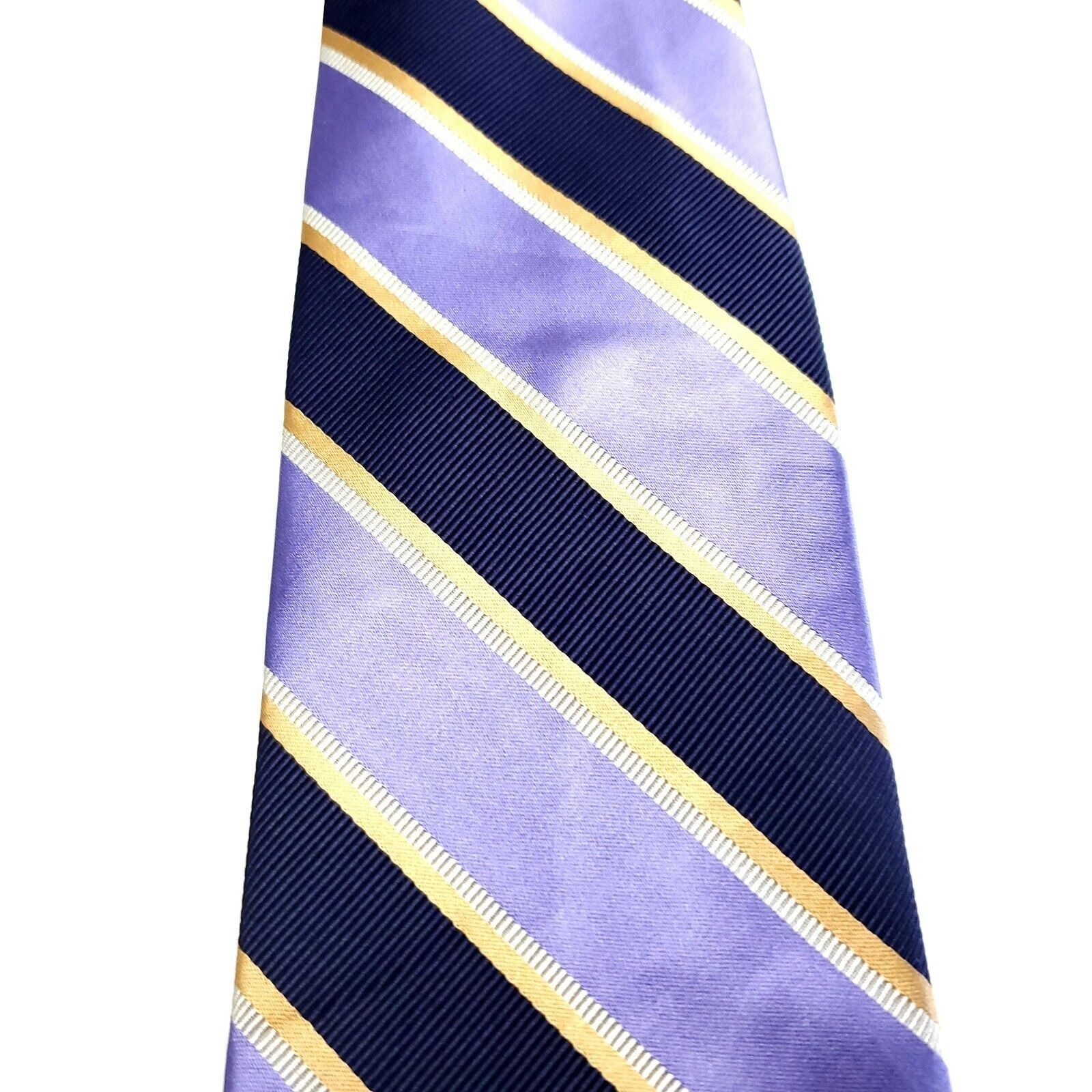Jos. A. Bank Jos A Bank Purple Cotton Silk Tie Woven Striped Size ONE SIZE - 2 Thumbnail