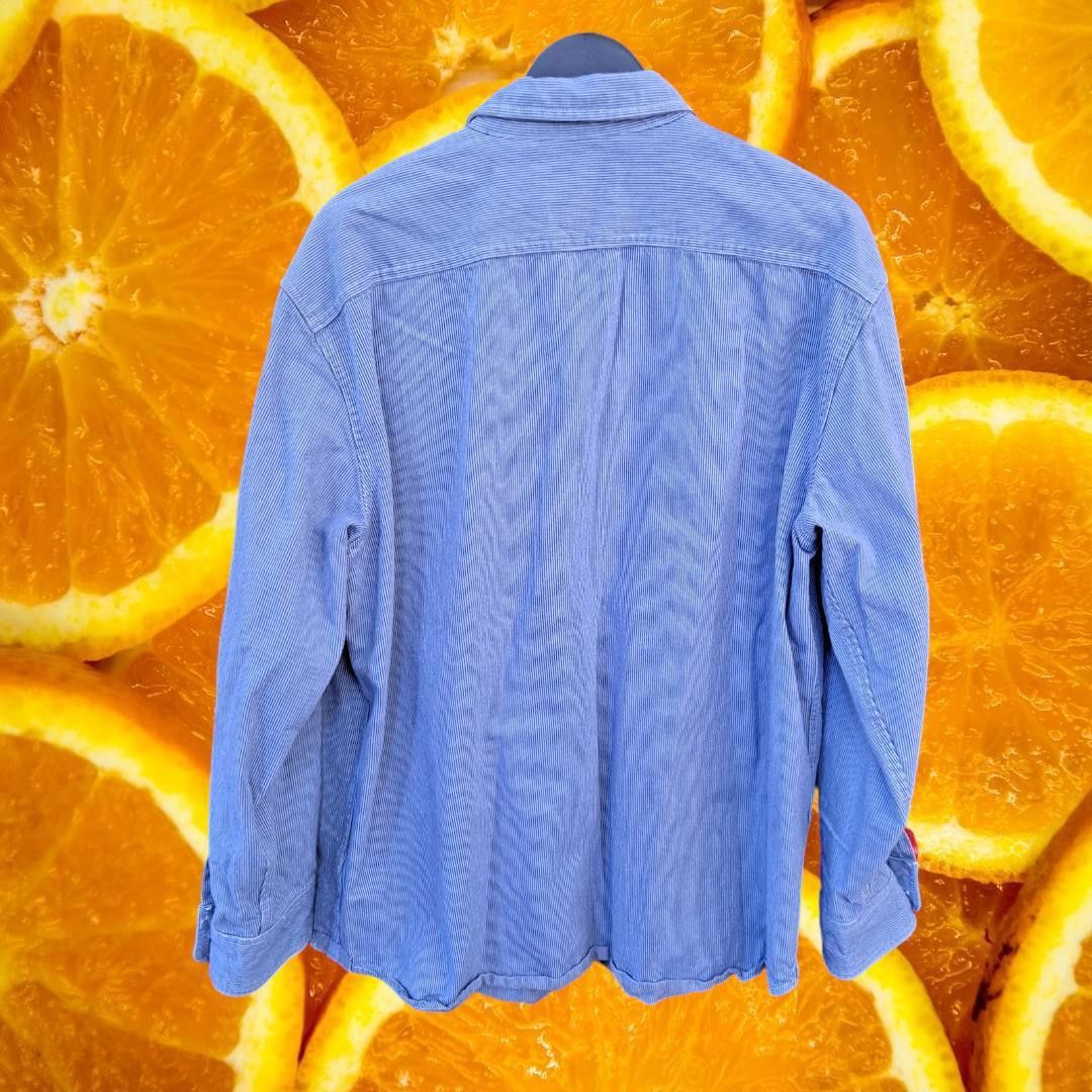 Other St John's Bay Classic Fit Blue White Striped Button Up Shirt Size US XL / EU 56 / 4 - 7 Thumbnail