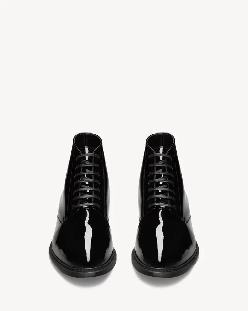 Saint Laurent Paris o1b1hav110125 754706 Army Boots in Patent Leather in Black Size US 10.5 / EU 43-44 - 2 Thumbnail