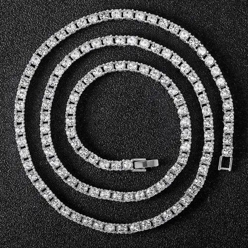 Other 4MM Iced Out tennis Chain Necklace Size ONE SIZE - 4 Thumbnail