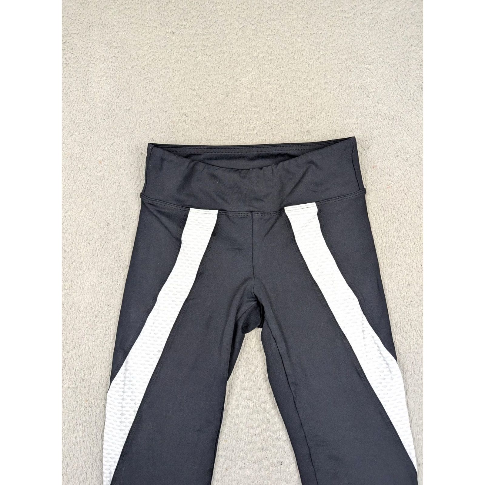 Vintage Koral Leggings Womens Small Black White Vixen Athletic Yoga Compression Size 28" / US 6 / IT 42 - 2 Thumbnail