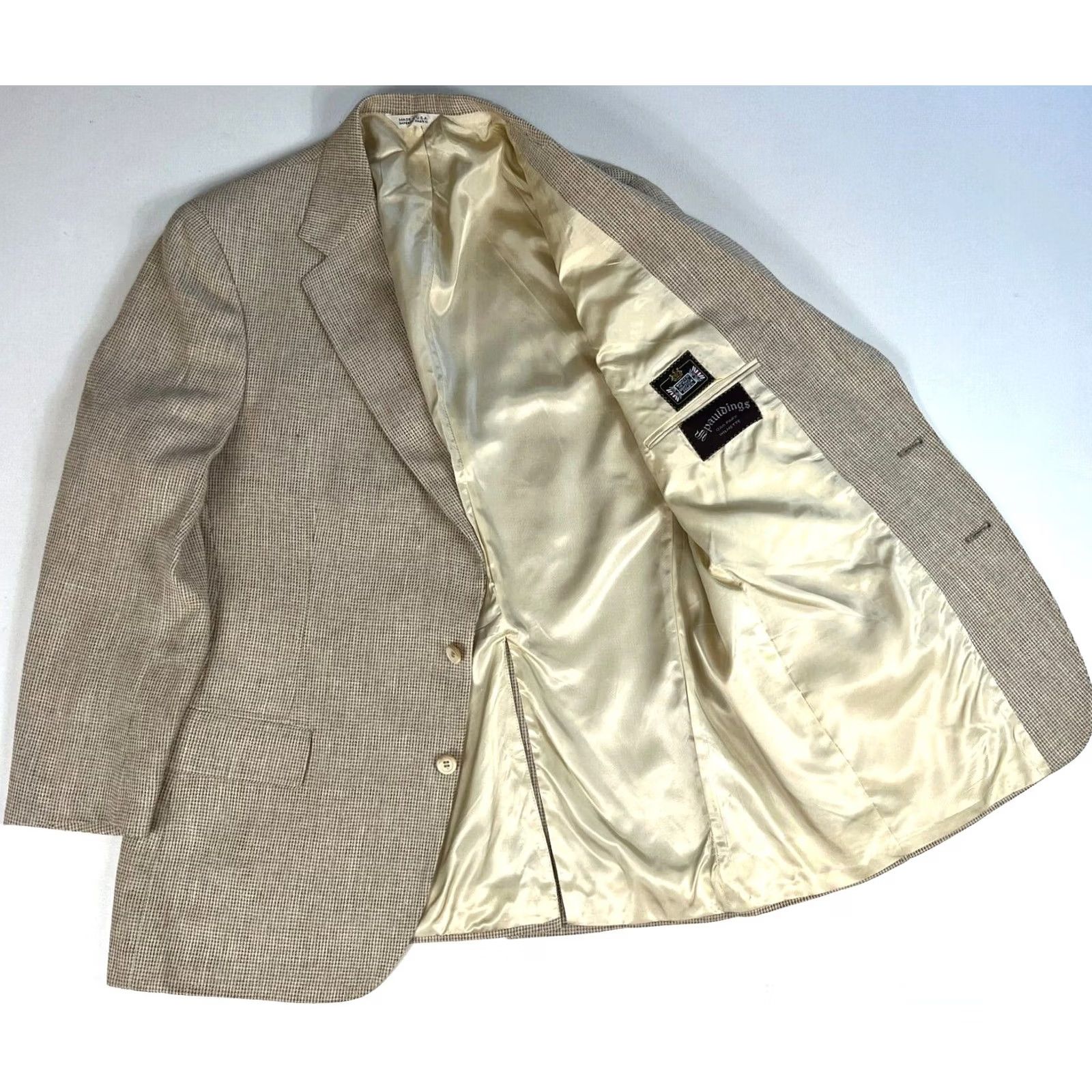 Ralph Lauren VINTAGE Ralph Lauren Blazer Wool Tweed Jacket Mens 42 Beige University Club 90s Classic Designer Jacket Size US XL / EU 56 / 4 - 3 Thumbnail