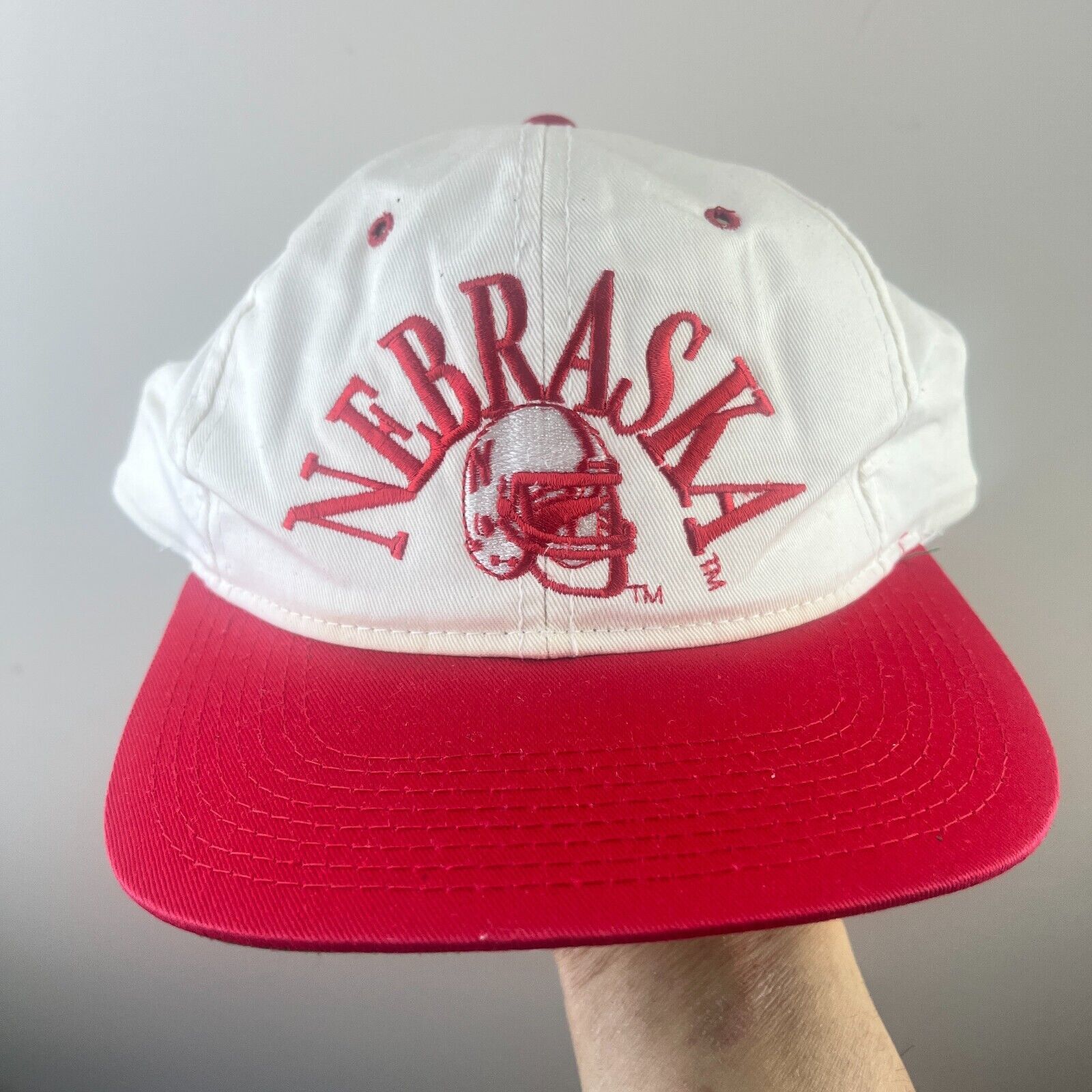 Vintage 90s Nebraska Huskers Snapback Hat Back Hit