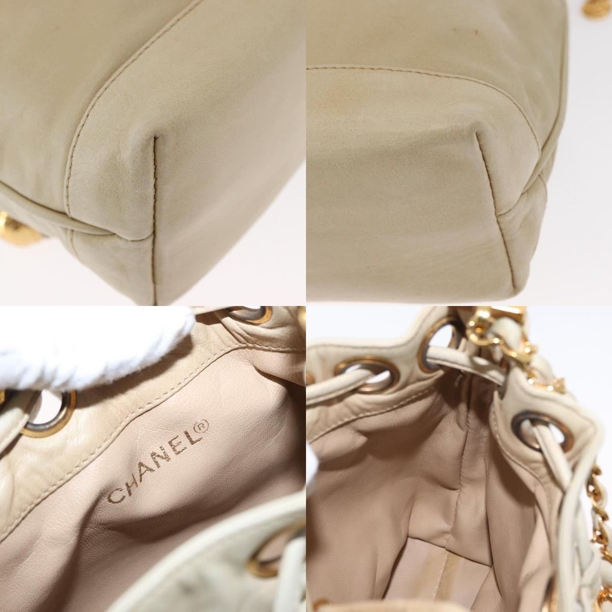 Chanel Chanel Chain Shoulder Bag Leather Ivory Gold CC Size ONE SIZE - 6 Thumbnail