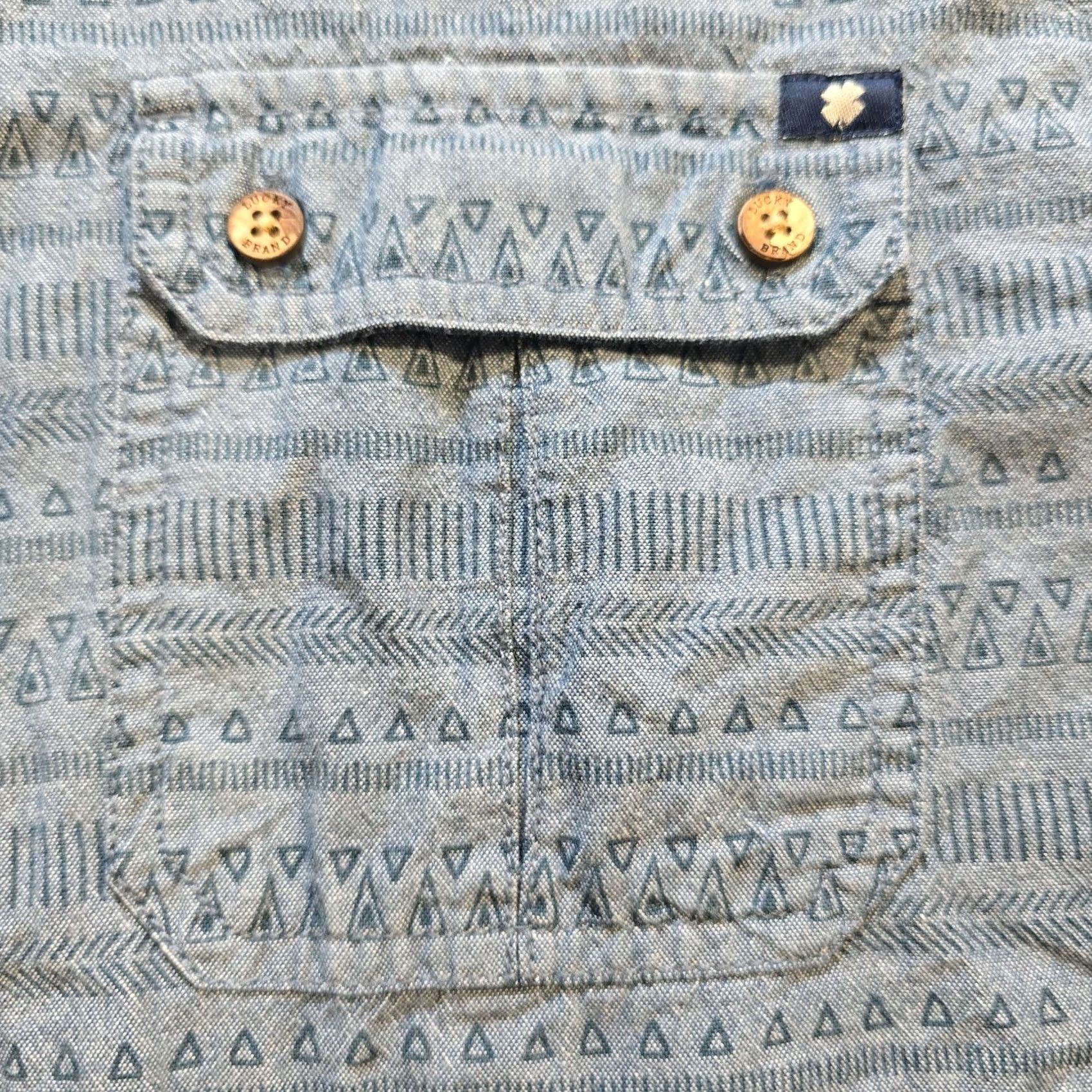 Lucky Brand Lucky Brand Shirt Mens XL Blue Southwest Western Button Long Sleeve Casual Button-Up Geometric Cotton Western Shirt Size US XL / EU 56 / 4 - 4 Thumbnail