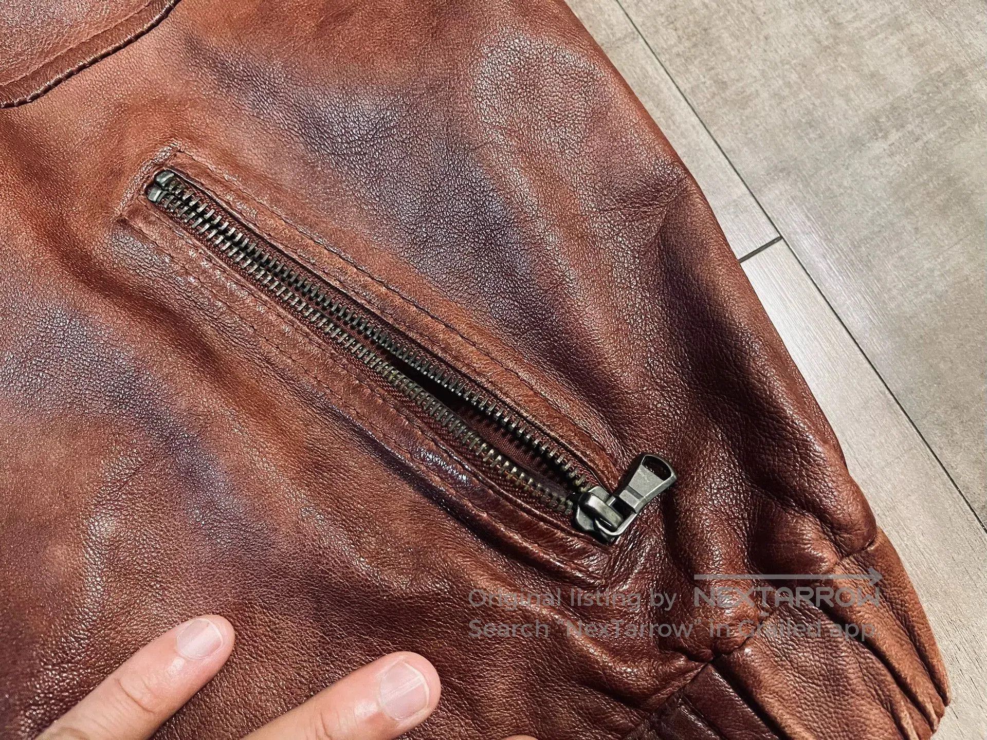 RRL Ralph Lauren Zara Distressed Leather Jacket. Size US M / EU 48-50 / 2 - 5 Thumbnail