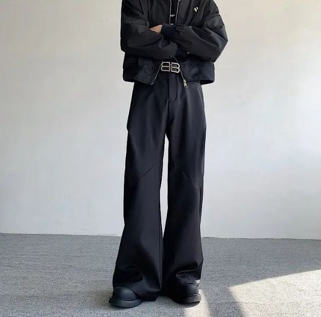 Japanese Brand Male Pants Split Pleated Diamond Shaped Loose Casual Size US 27 - 2 Thumbnail