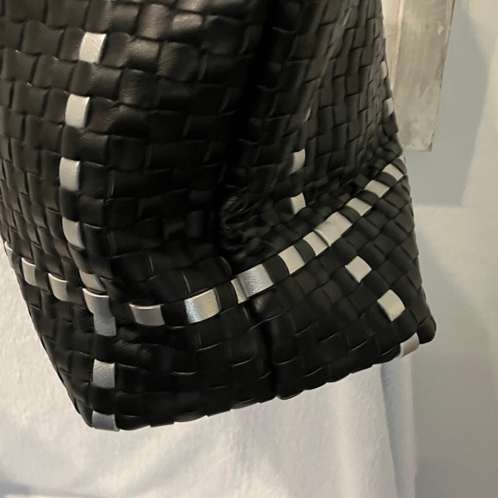 Other NWT Black Woven Tote with White Check Pattern Size ONE SIZE - 12 Thumbnail