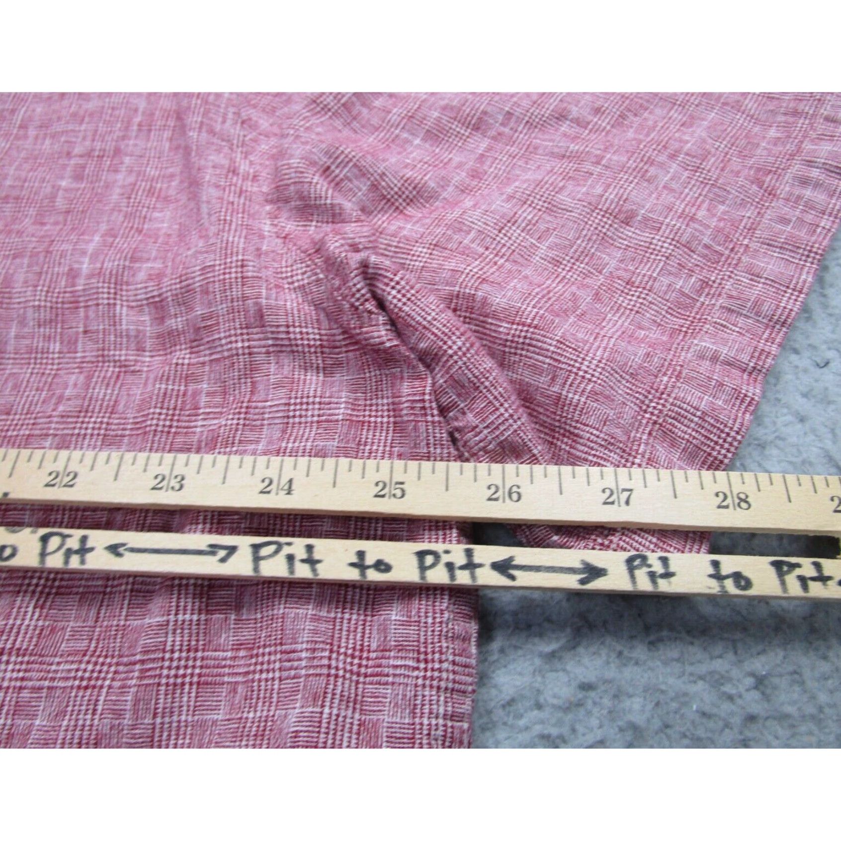 Vintage Carbon2Cobalt Mens Shirt XL Extra Large Red Linen Blend Woven Chambray Size US XL / EU 56 / 4 - 7 Thumbnail